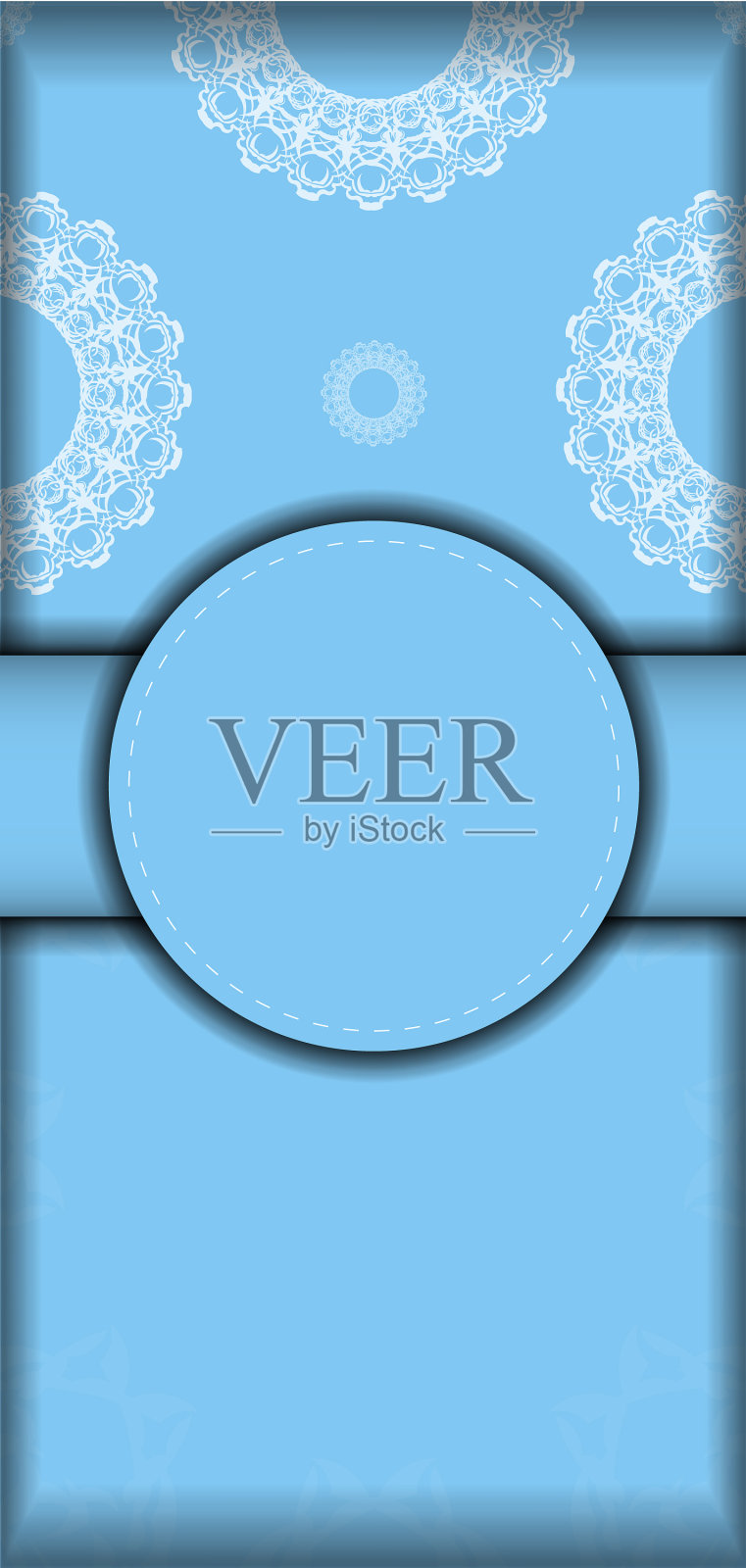 贺卡蓝色与希腊白色图案插画图片素材