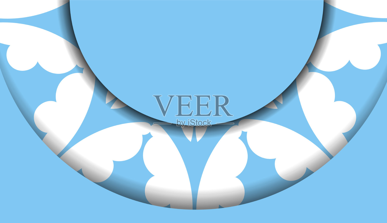 蓝色背景与印度白色图案和插画图片素材