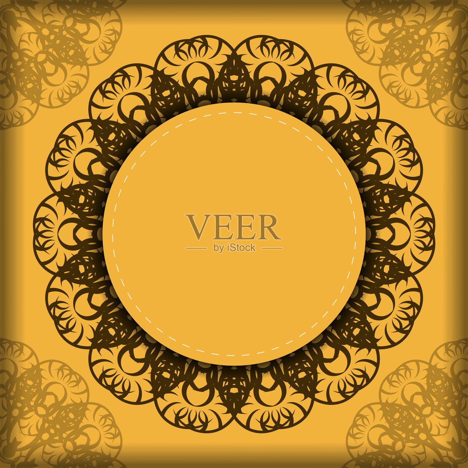 一本带有复古棕色的黄色小册子插画图片素材