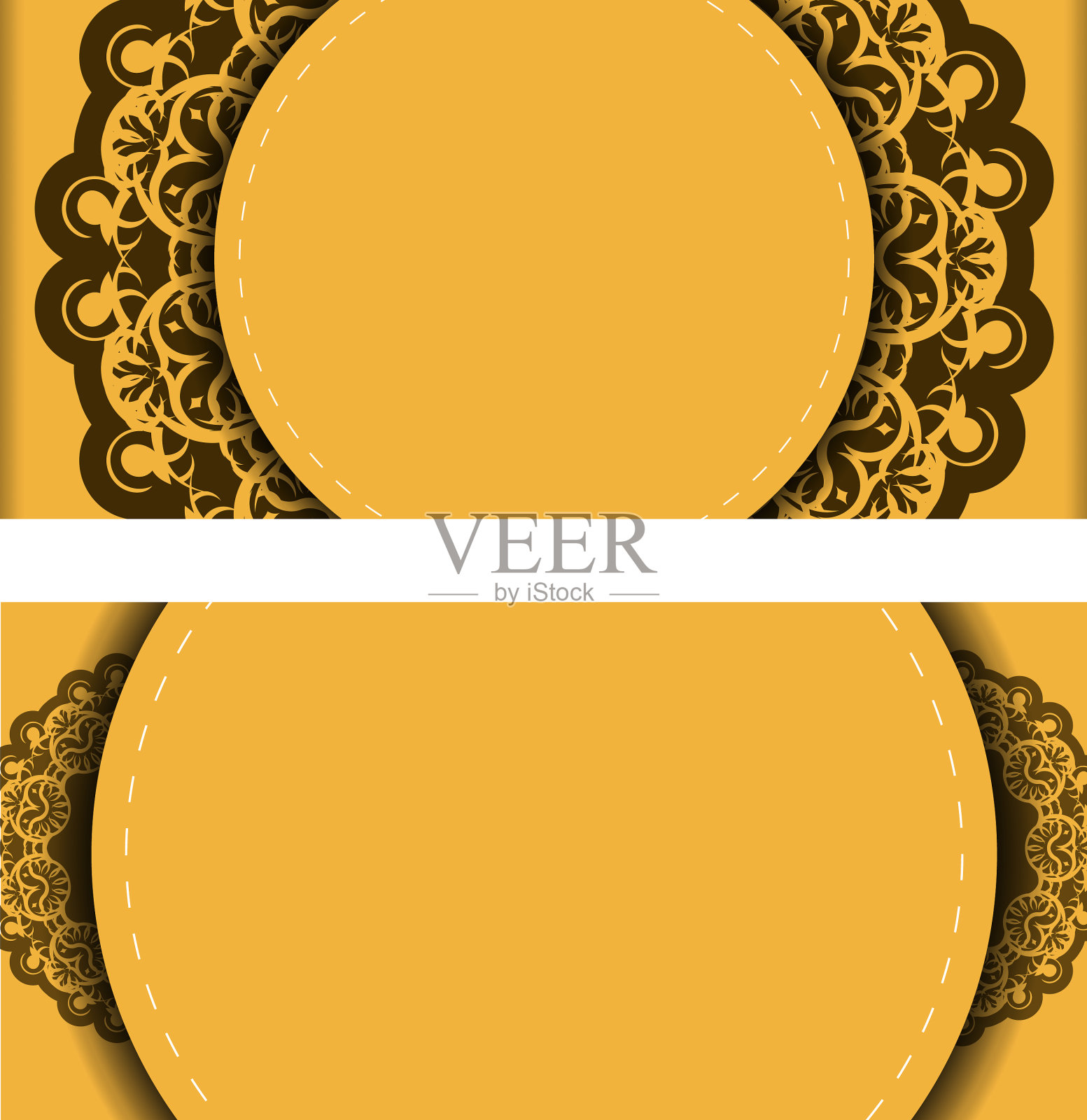 黄色的印有印度语的祝贺传单插画图片素材