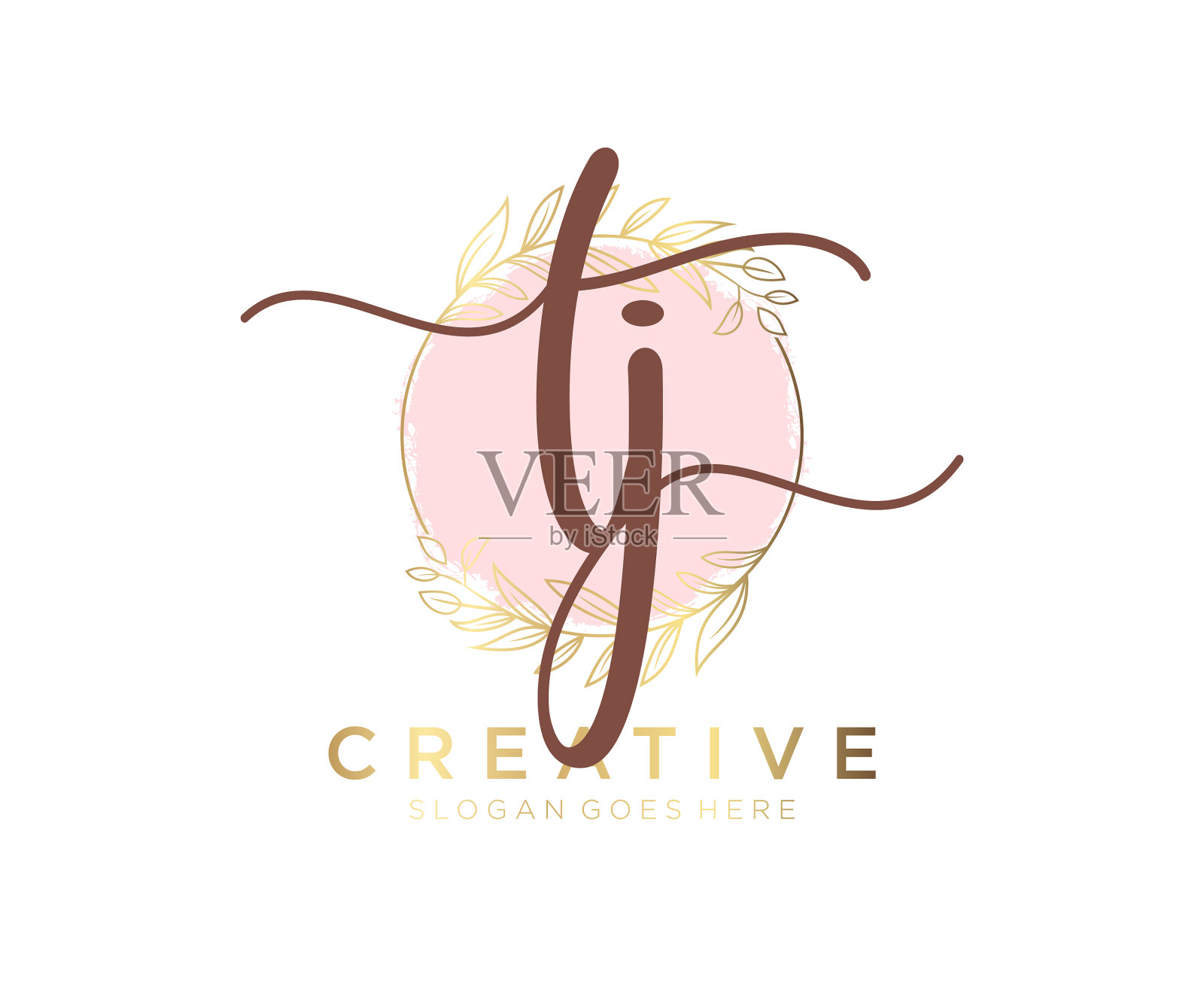 初始tj女性标志可用于自然沙龙插画图片素材