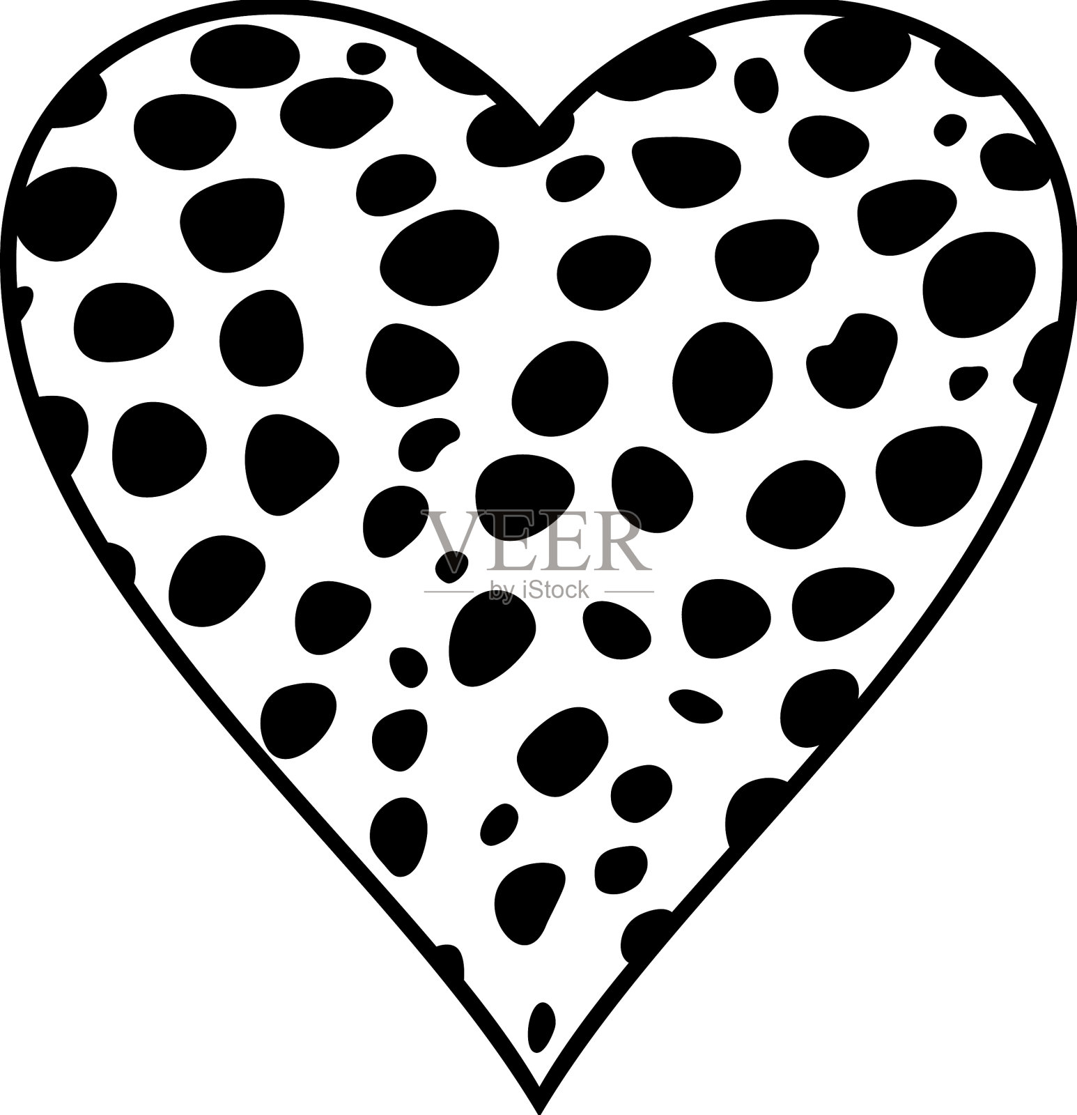 猎豹皮毛的心插画图片素材