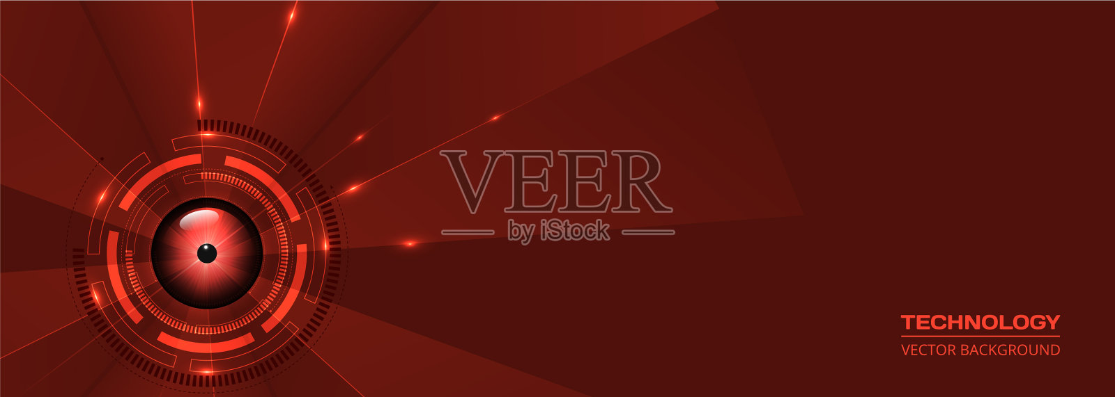 红色技术横幅与电路板插画图片素材