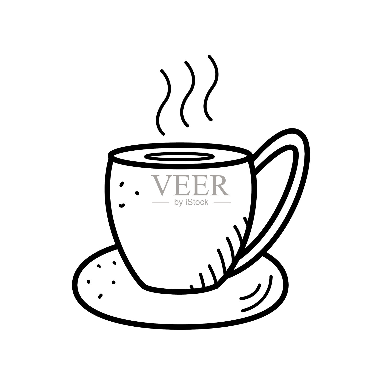 杯子里放着一碟咖啡或热茶图标图标素材