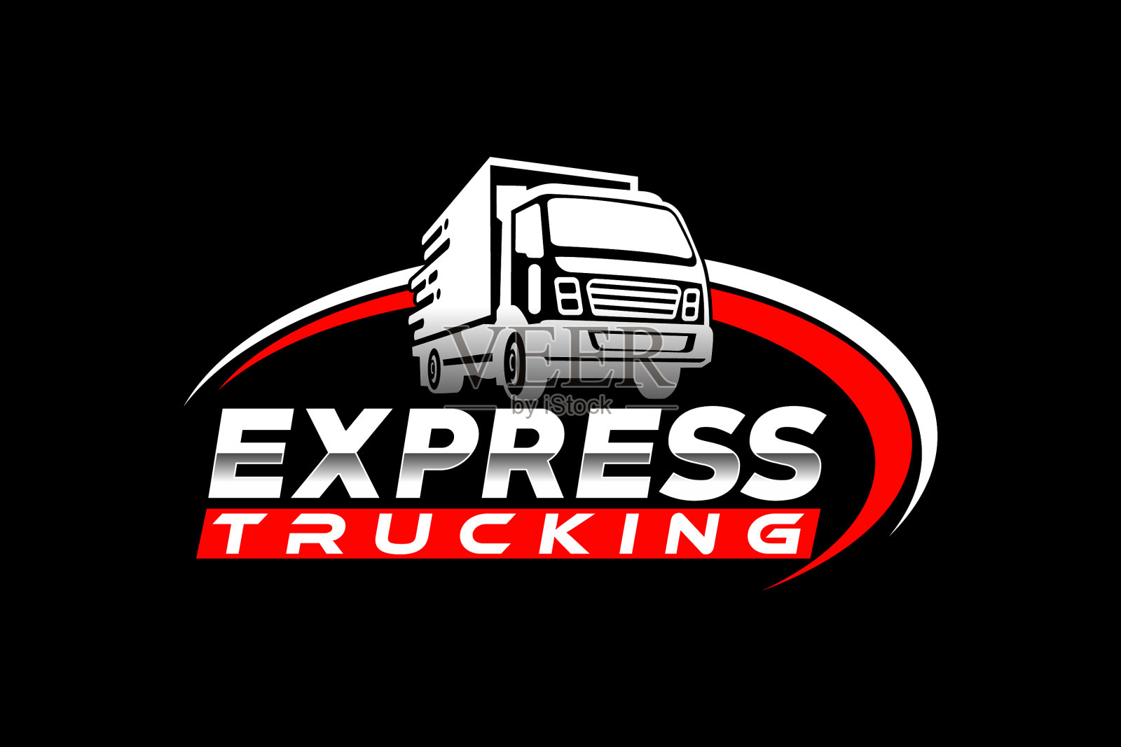 卡车轮廓抽象标志模板合适插画图片素材