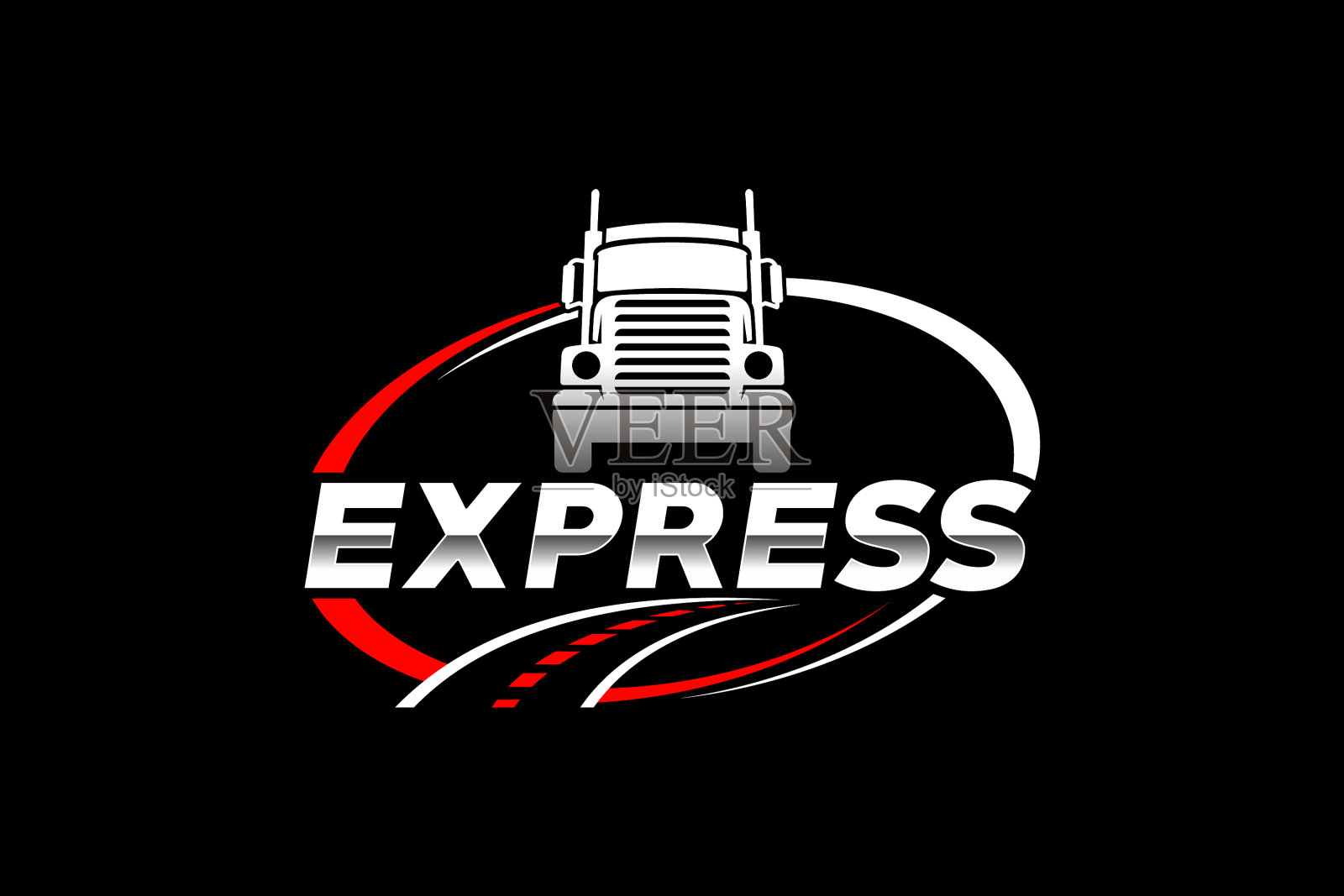 卡车轮廓抽象标志模板合适插画图片素材