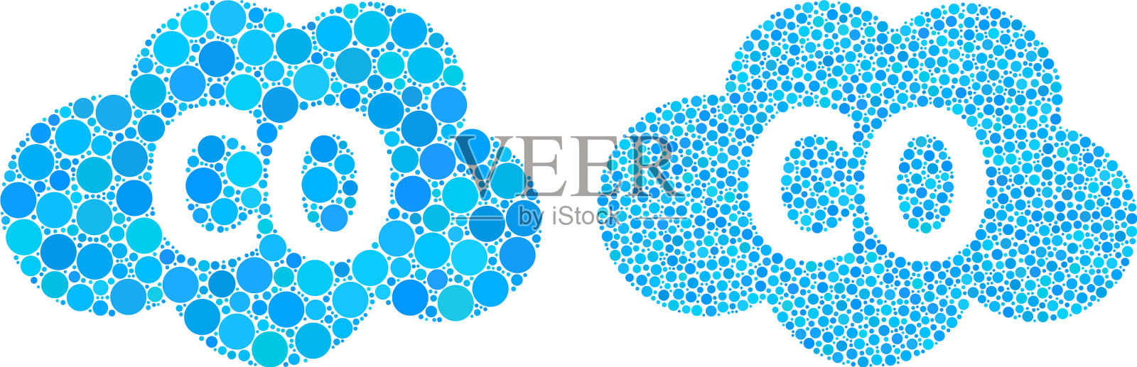 圆点一氧化碳图标马赛克插画图片素材