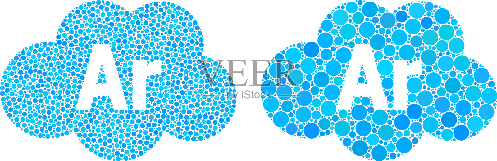 球形圆点氩云图标马赛克插画图片素材