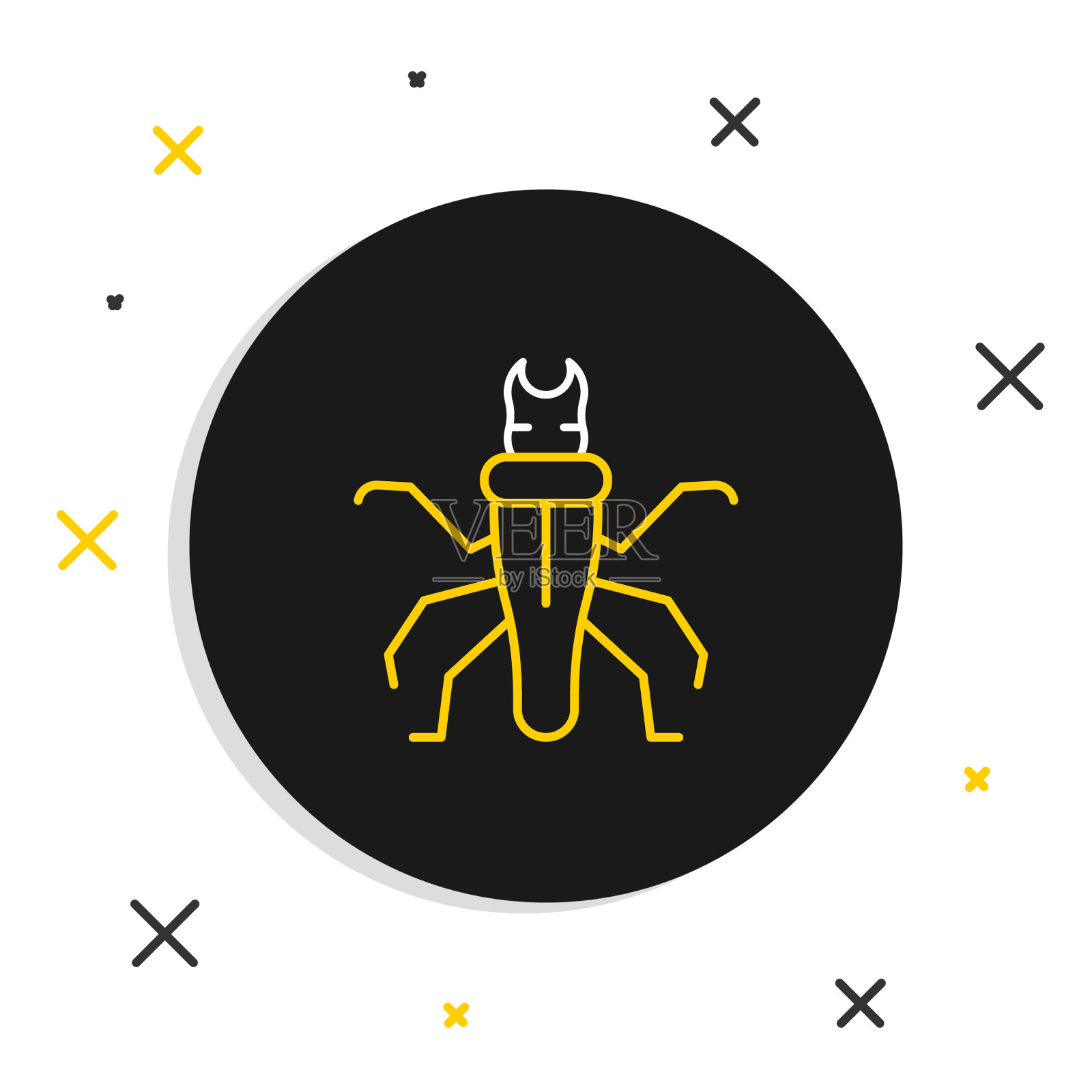 线白蚁图标孤立在白色背景插画图片素材