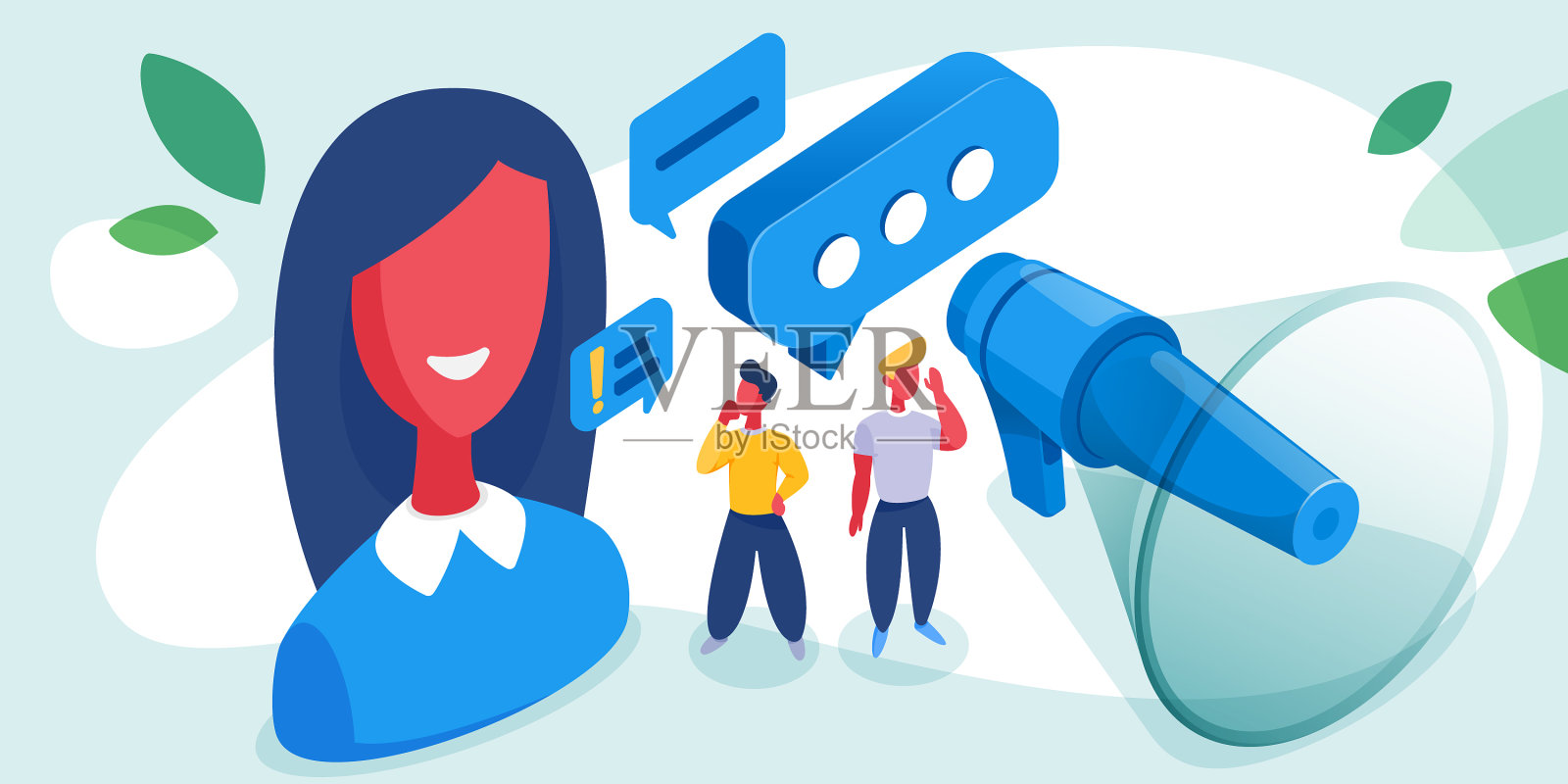 扬声器和观众聊天群插画图片素材