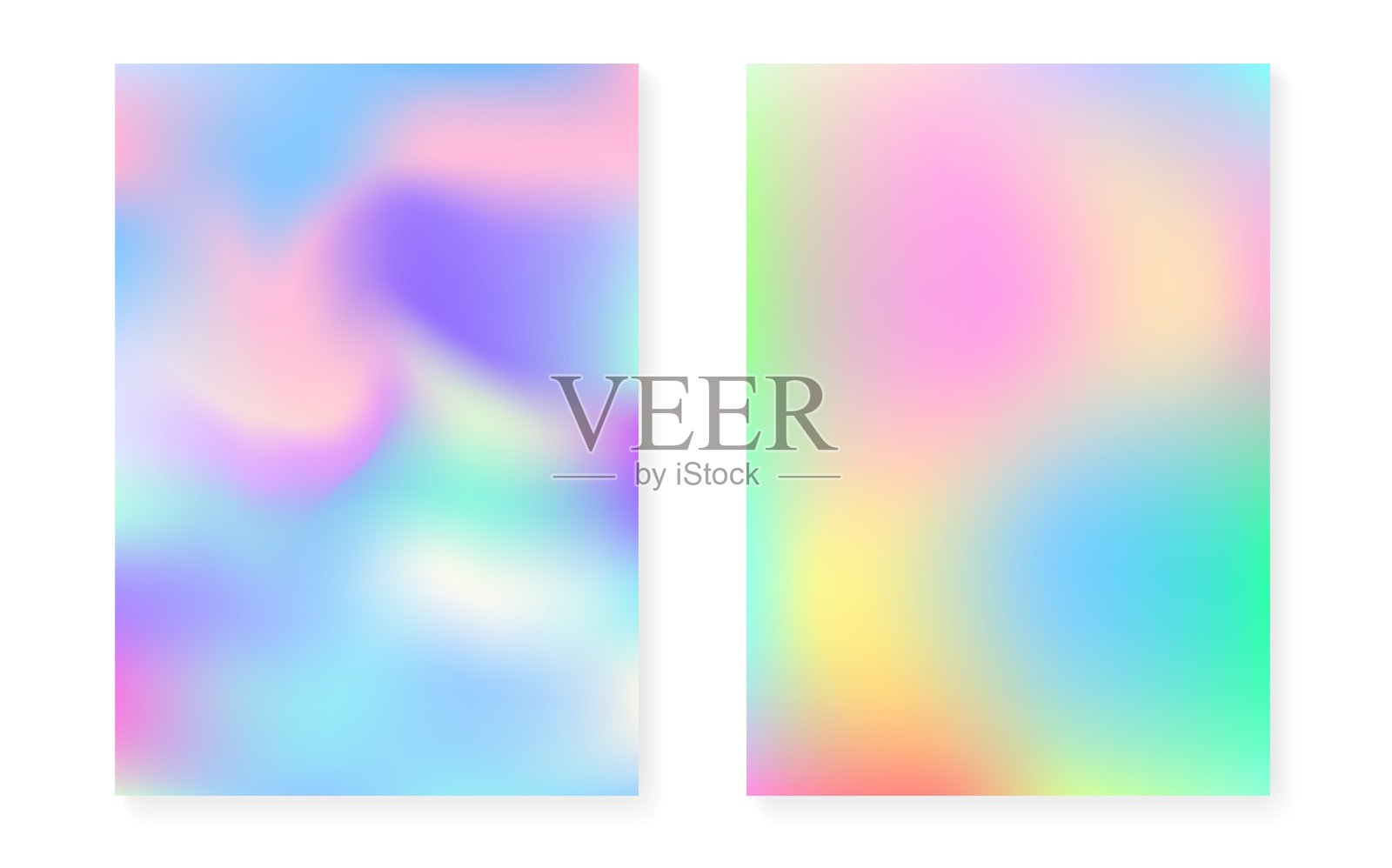 全息梯度背景设置与全息图插画图片素材