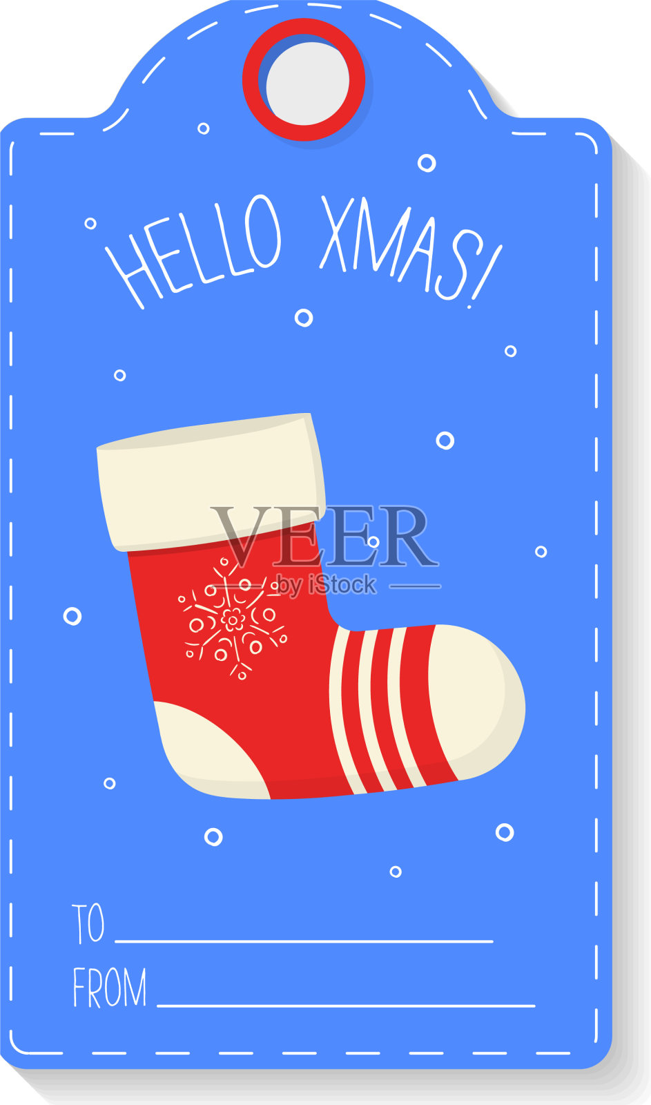 圣诞礼物标签与动物和人物设计元素图片