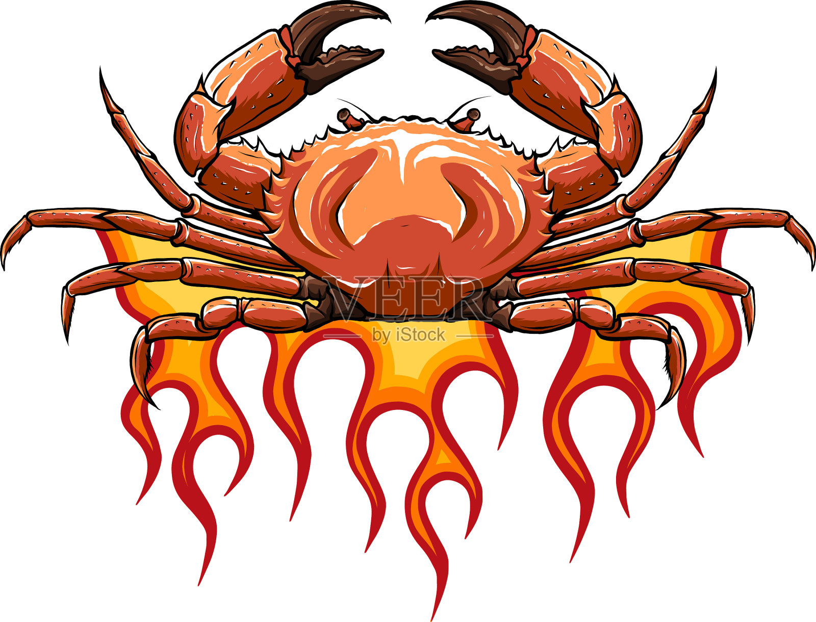 怒火中烧的螃蟹设计元素图片