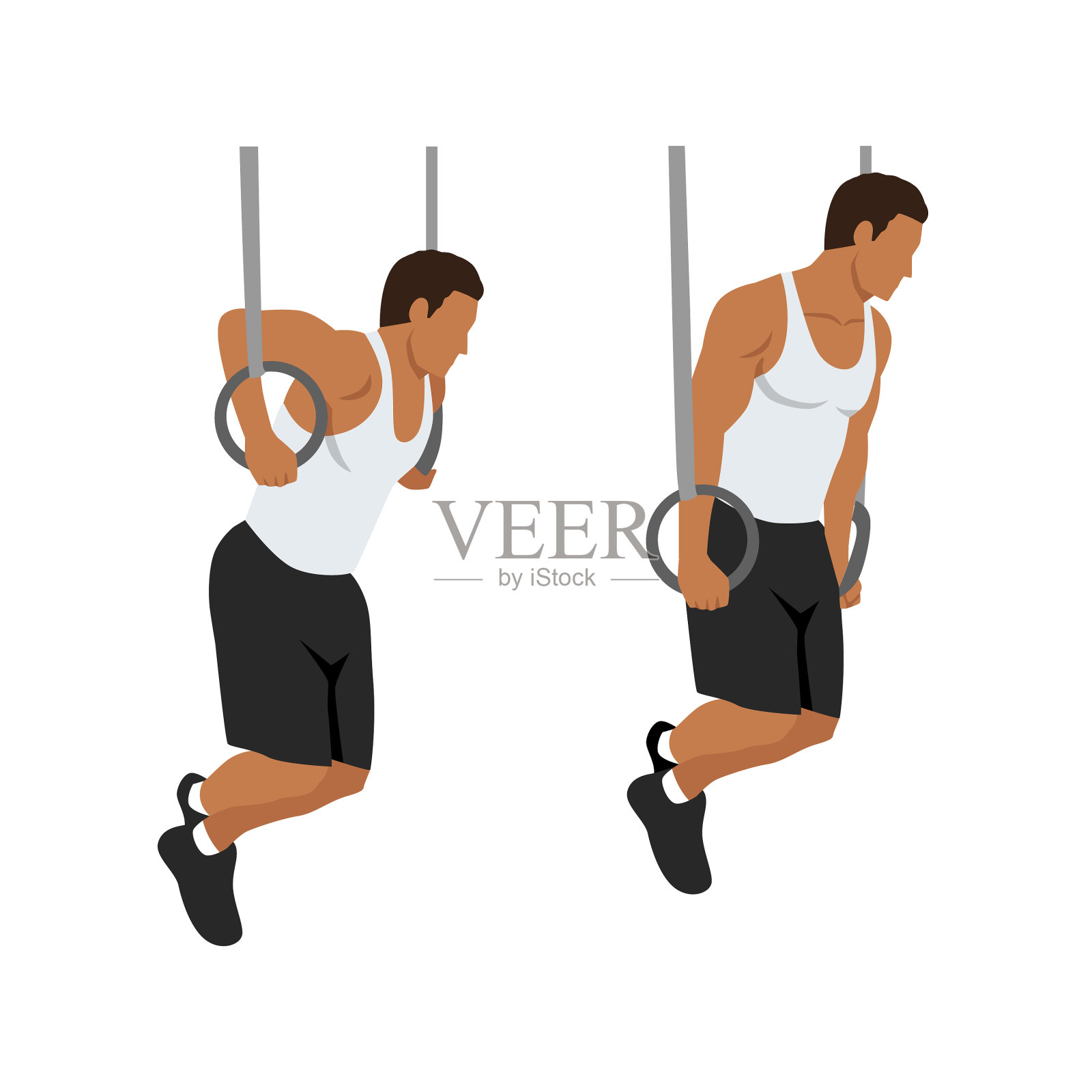 体操吊环跳水运动是平的设计模板素材