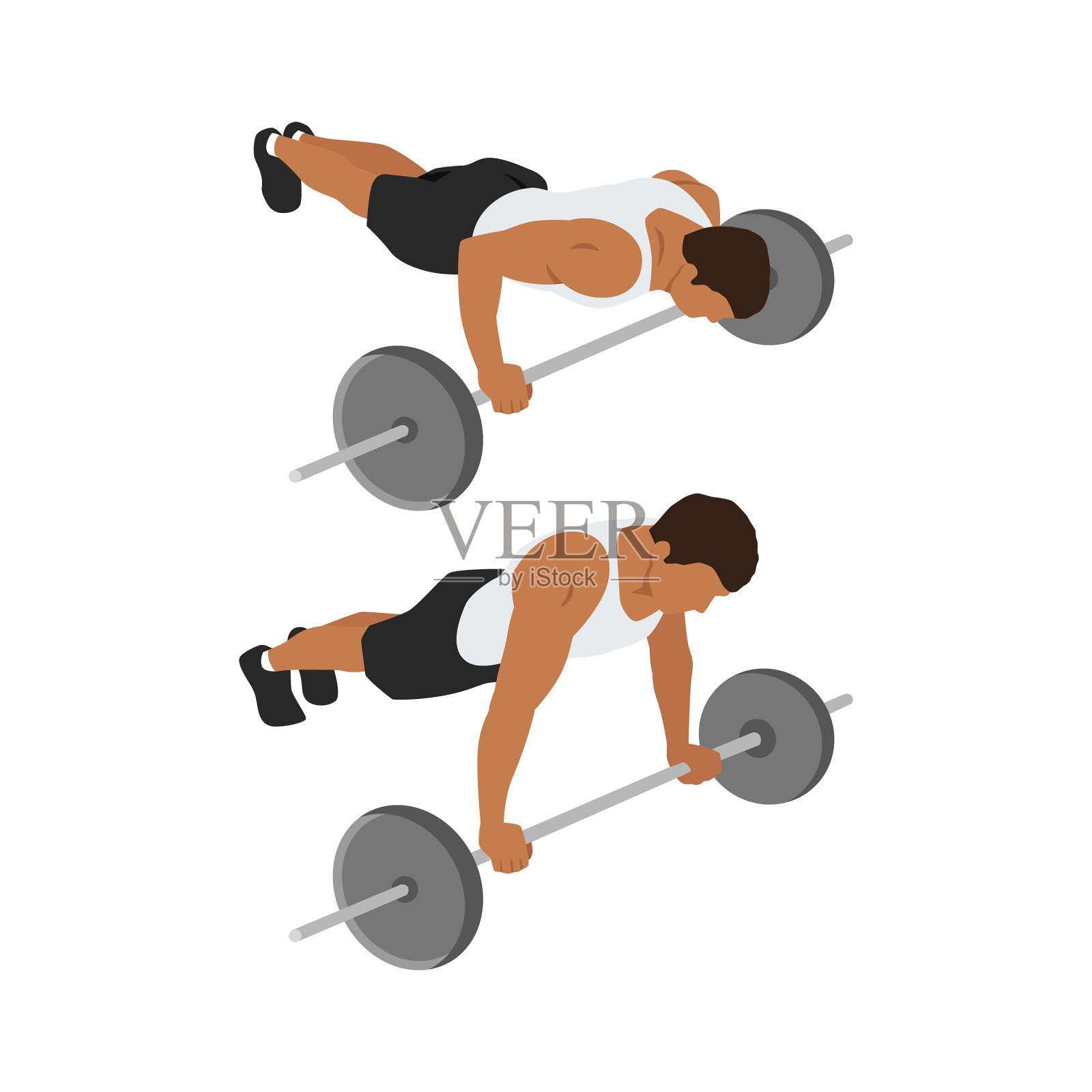 杠铃俯卧撑练习设计元素图片