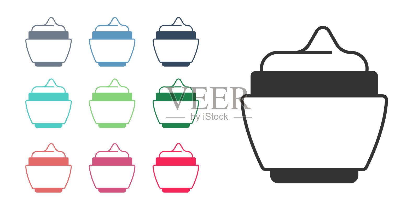 黑色面霜或乳液化妆品管图标孤立图标素材