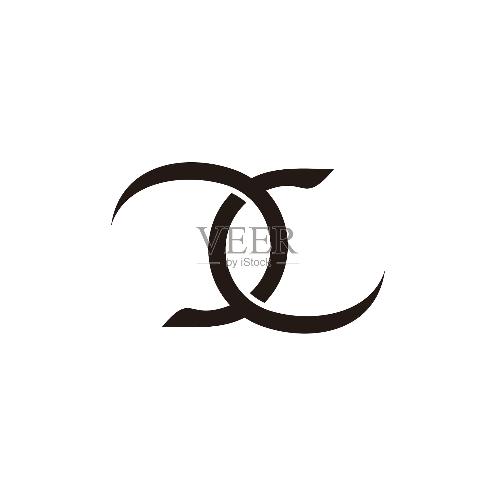 字母dc曲线简单抽象的循环标志设计元素图片