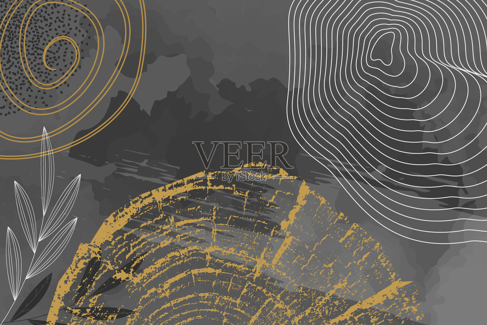 创意概念传单布局与树木生长插画图片素材