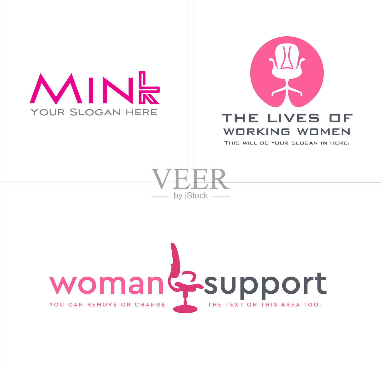 现代办公女性办公椅标志设计插画图片素材