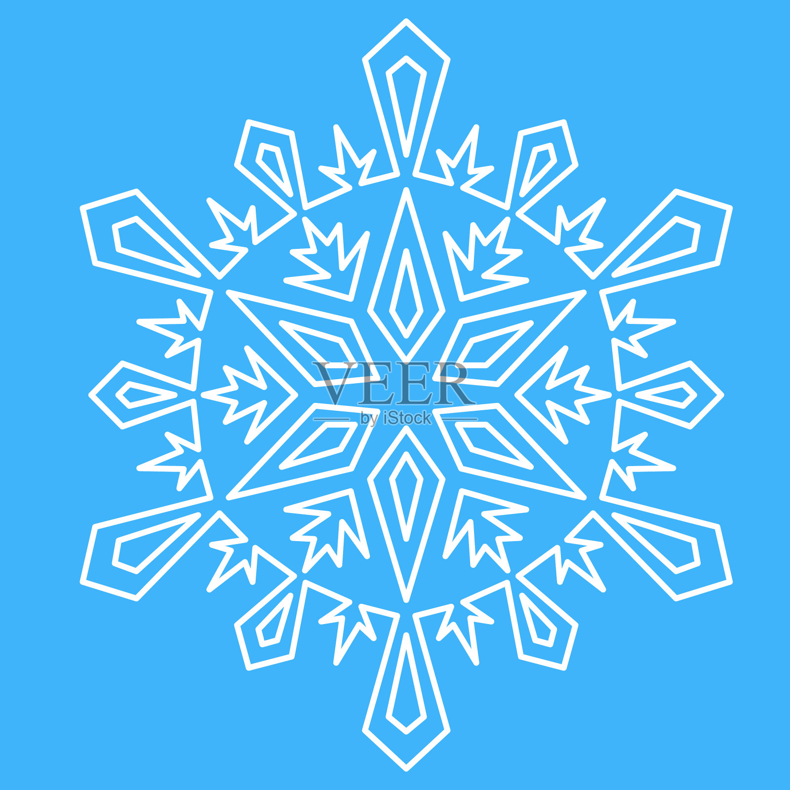 圣诞装饰可爱的雪花设计插画图片素材