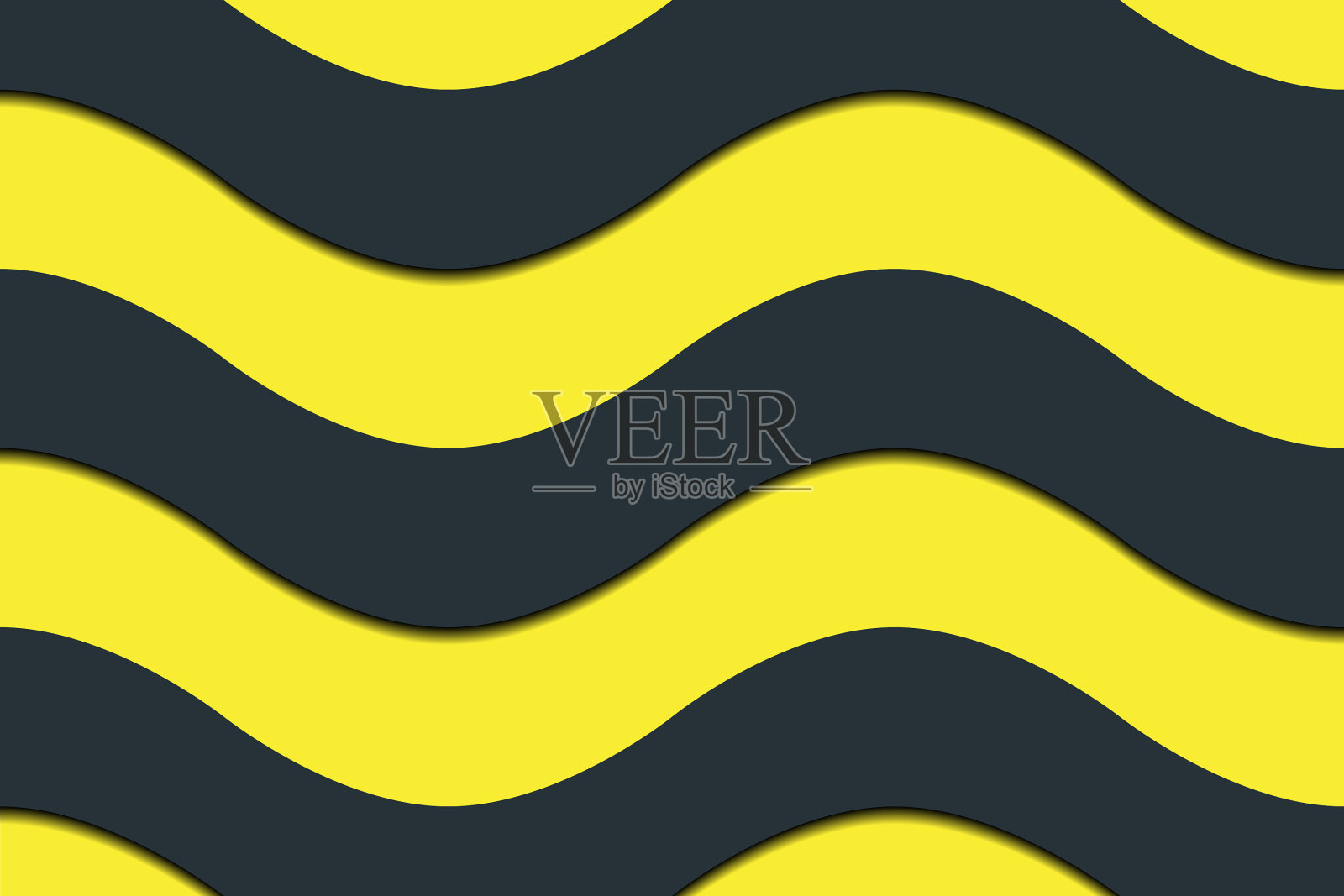 抽象背景与黑色和黄色的波浪插画图片素材