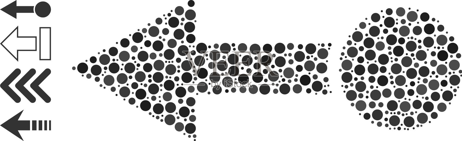 点拉左马赛克的圆圈与其他插画图片素材