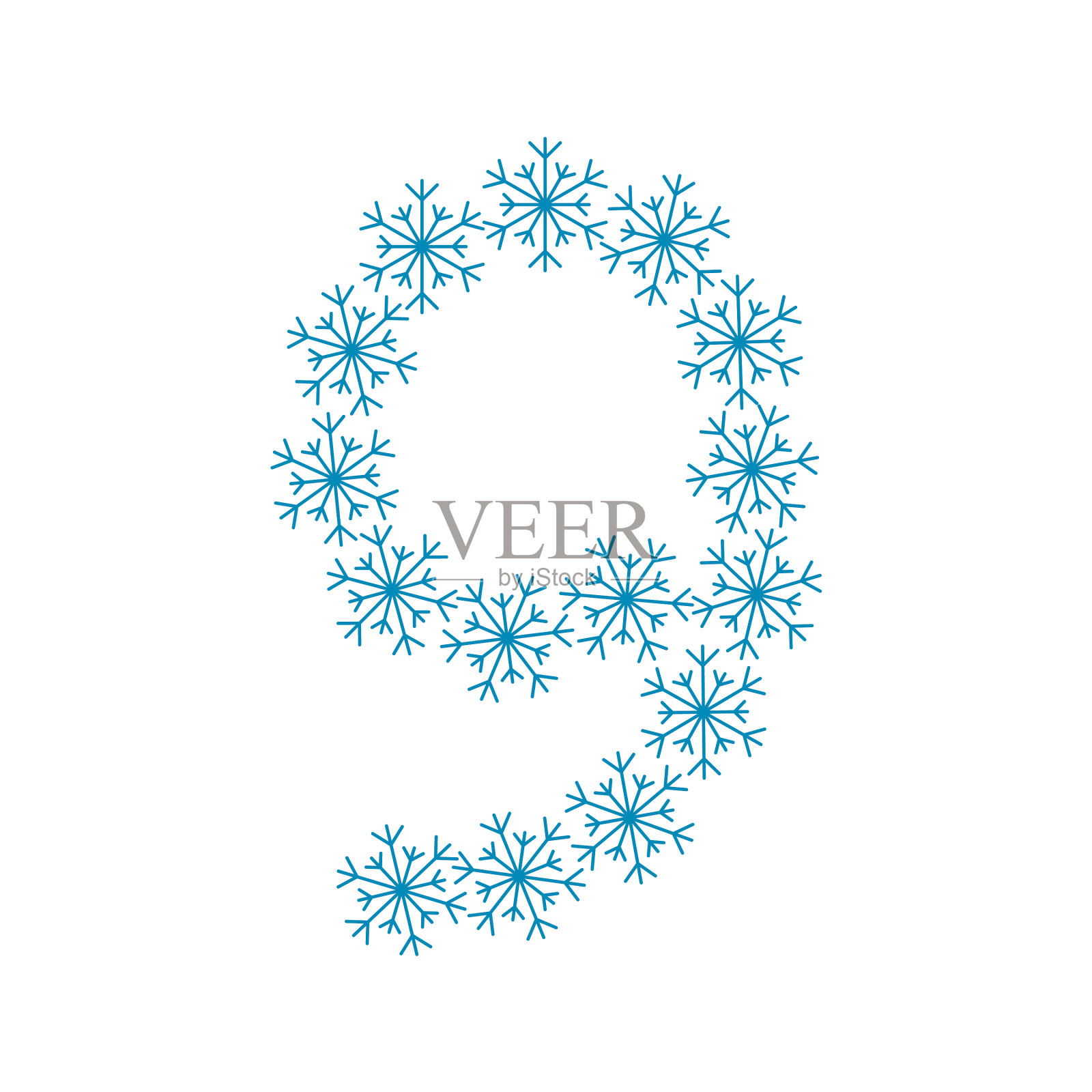 九朵雪花设计元素图片