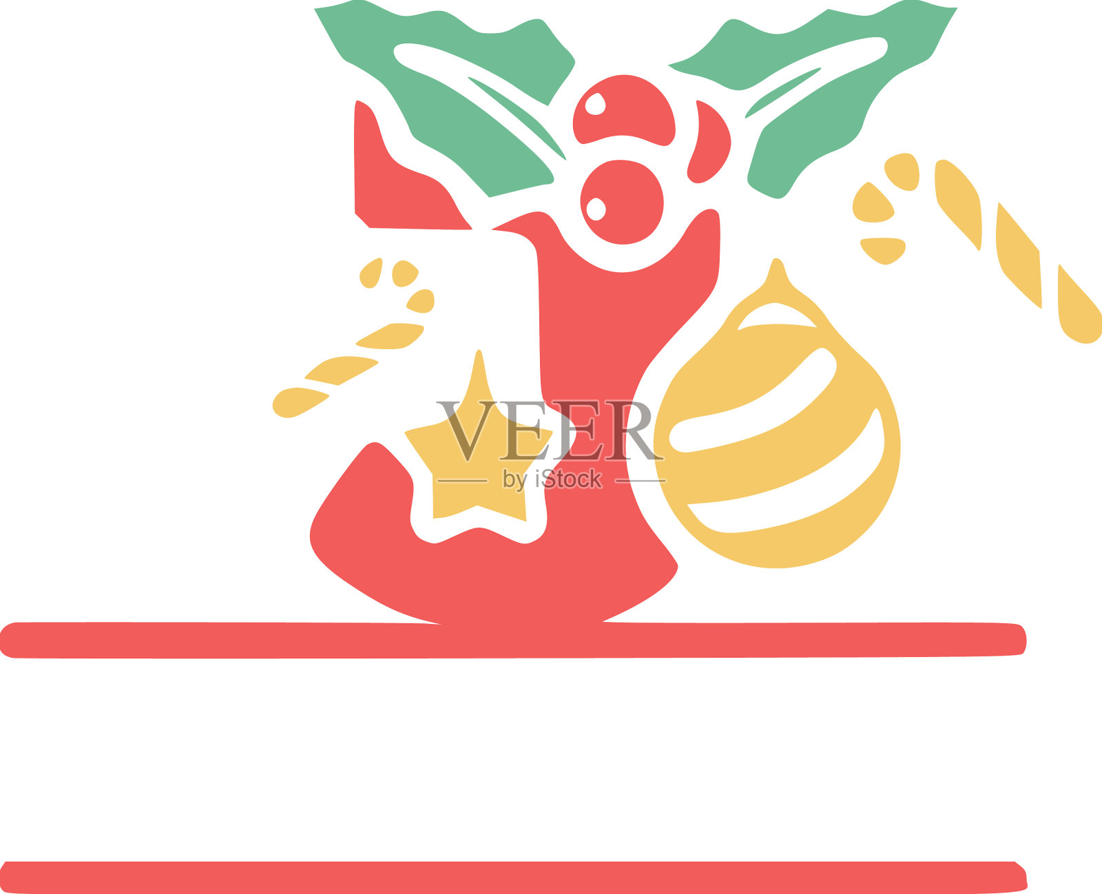 字母j用槲寄生和设计元素图片