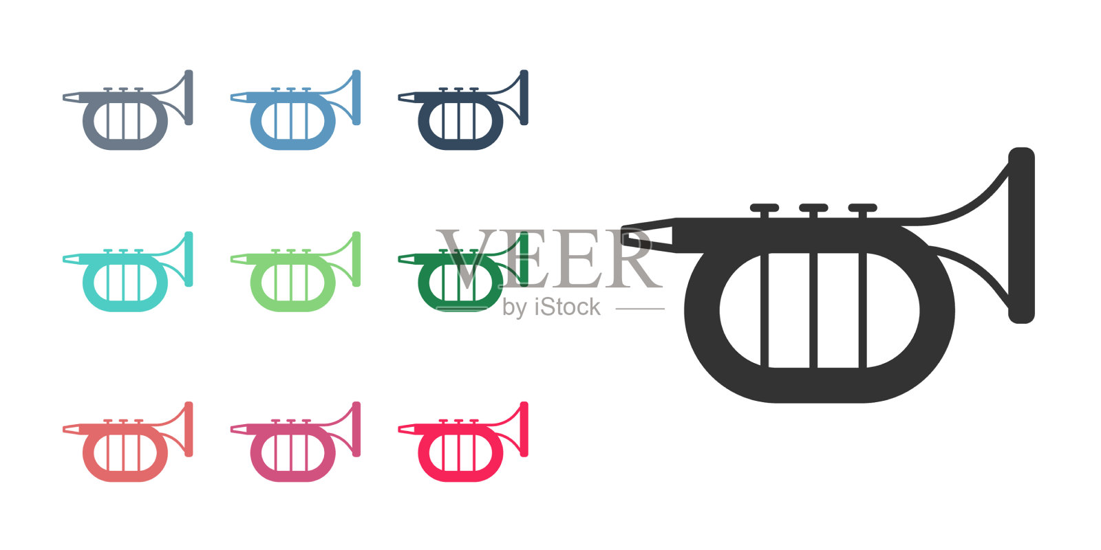 黑色小号图标孤立在白色背景图标素材