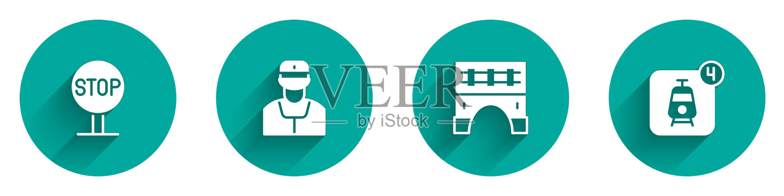 设置列车停车标志列车指挥桥图标素材