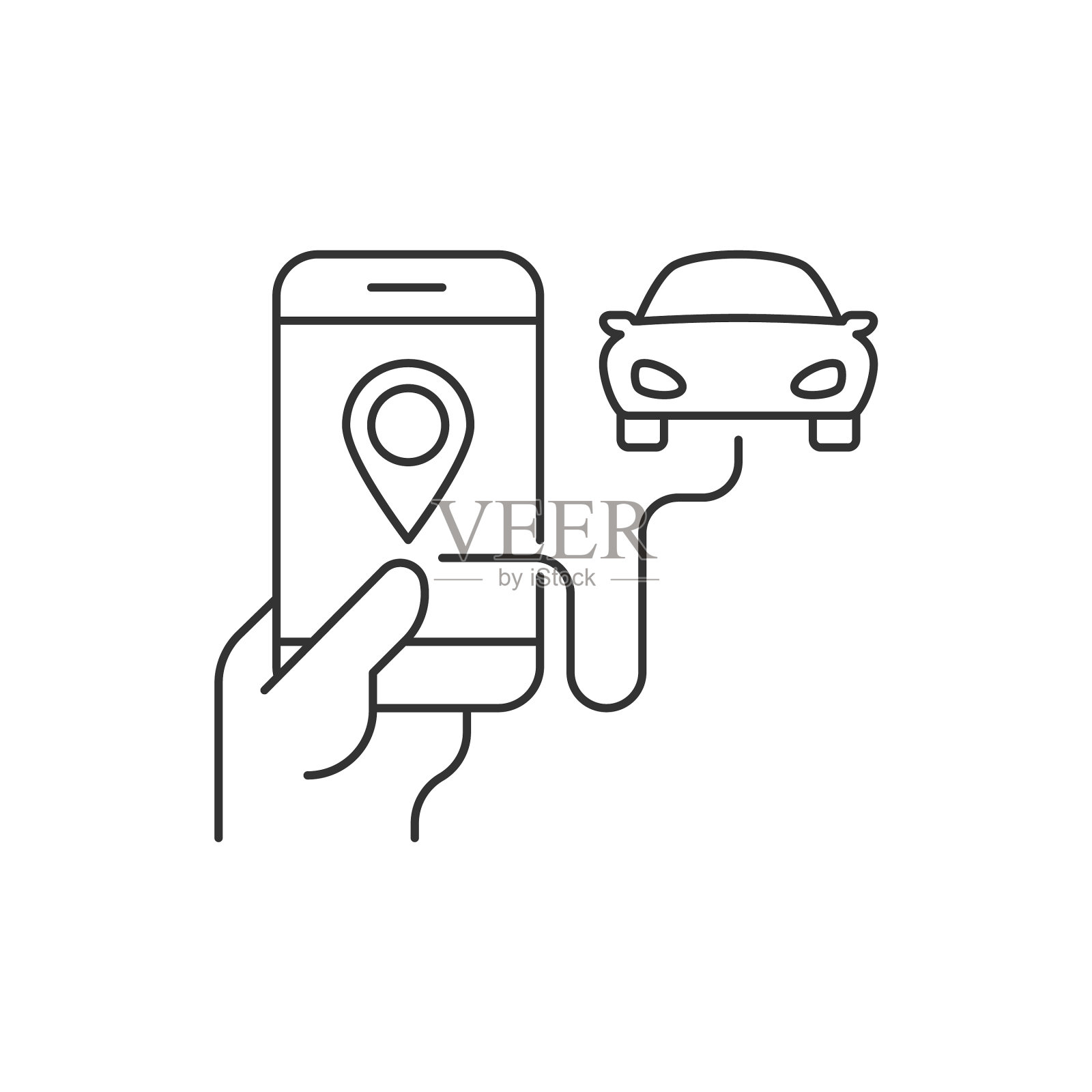 通过手机应用程序预订出租车设计元素图片