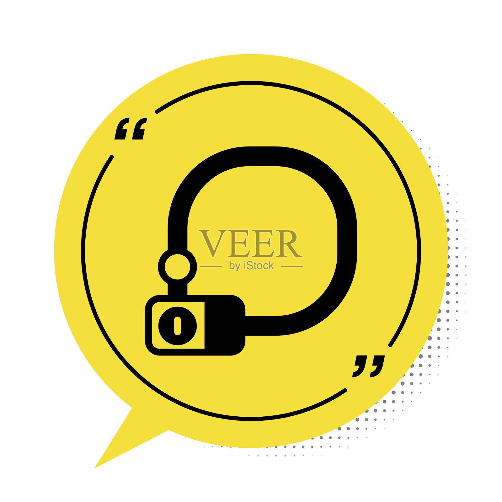 黑色自行车锁u形工业图标插画图片素材