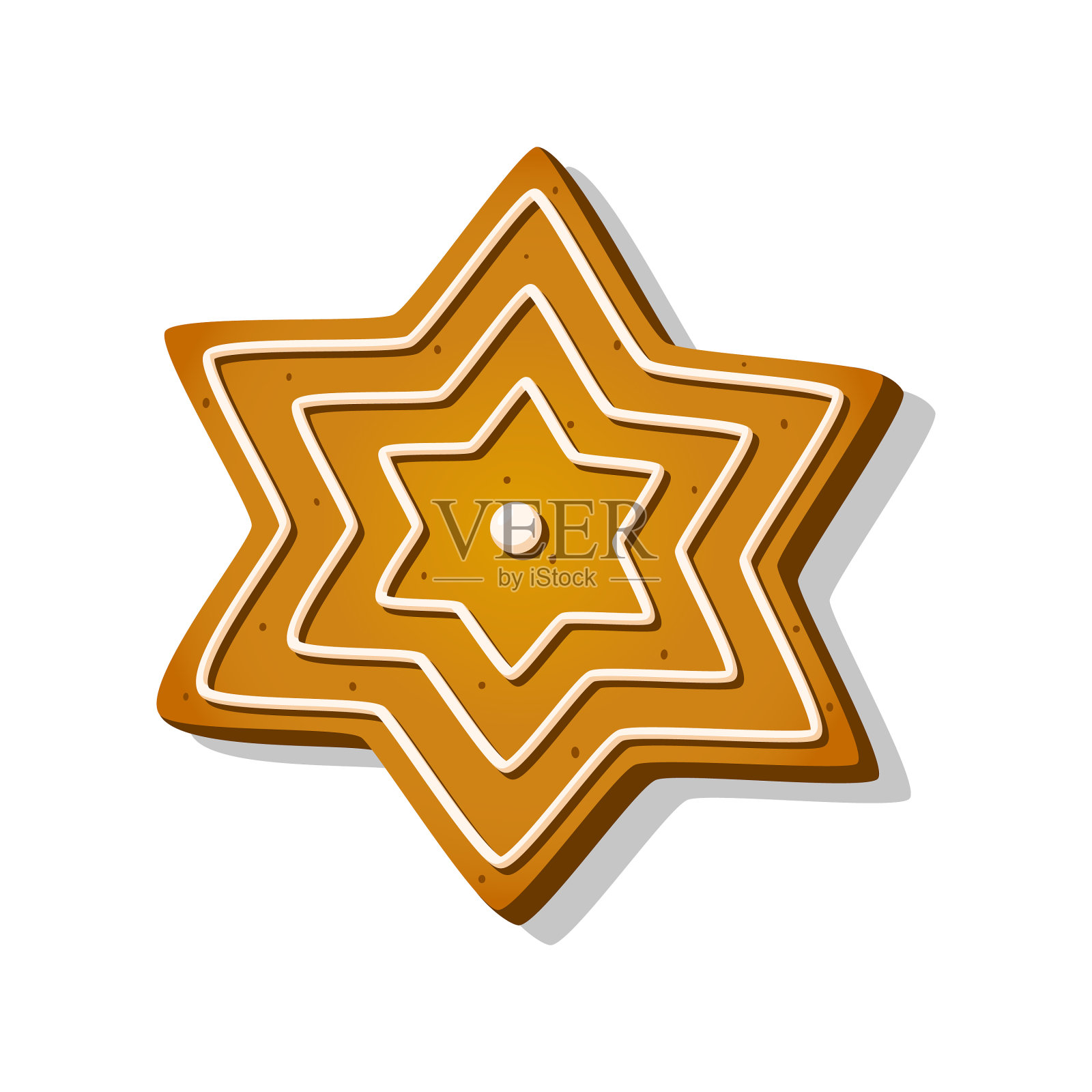 星星形状的圣诞姜饼饼干设计元素图片