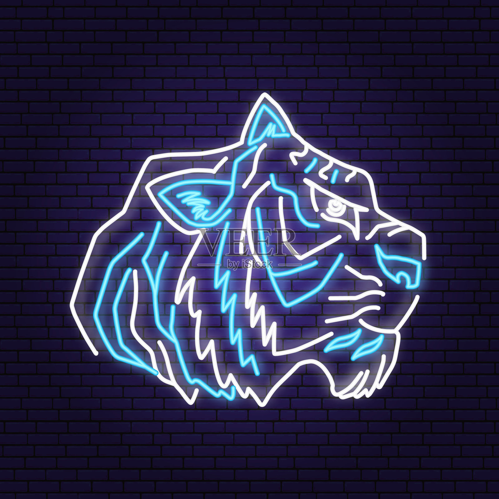 快乐的中国新年霓虹灯贺卡传单插画图片素材