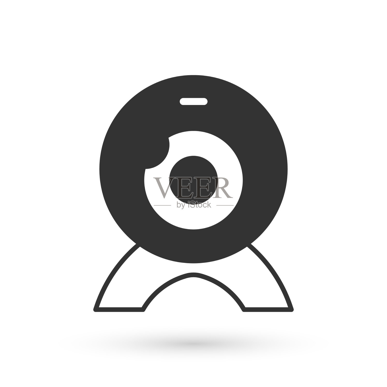 灰色网络相机图标孤立在白色背景插画图片素材