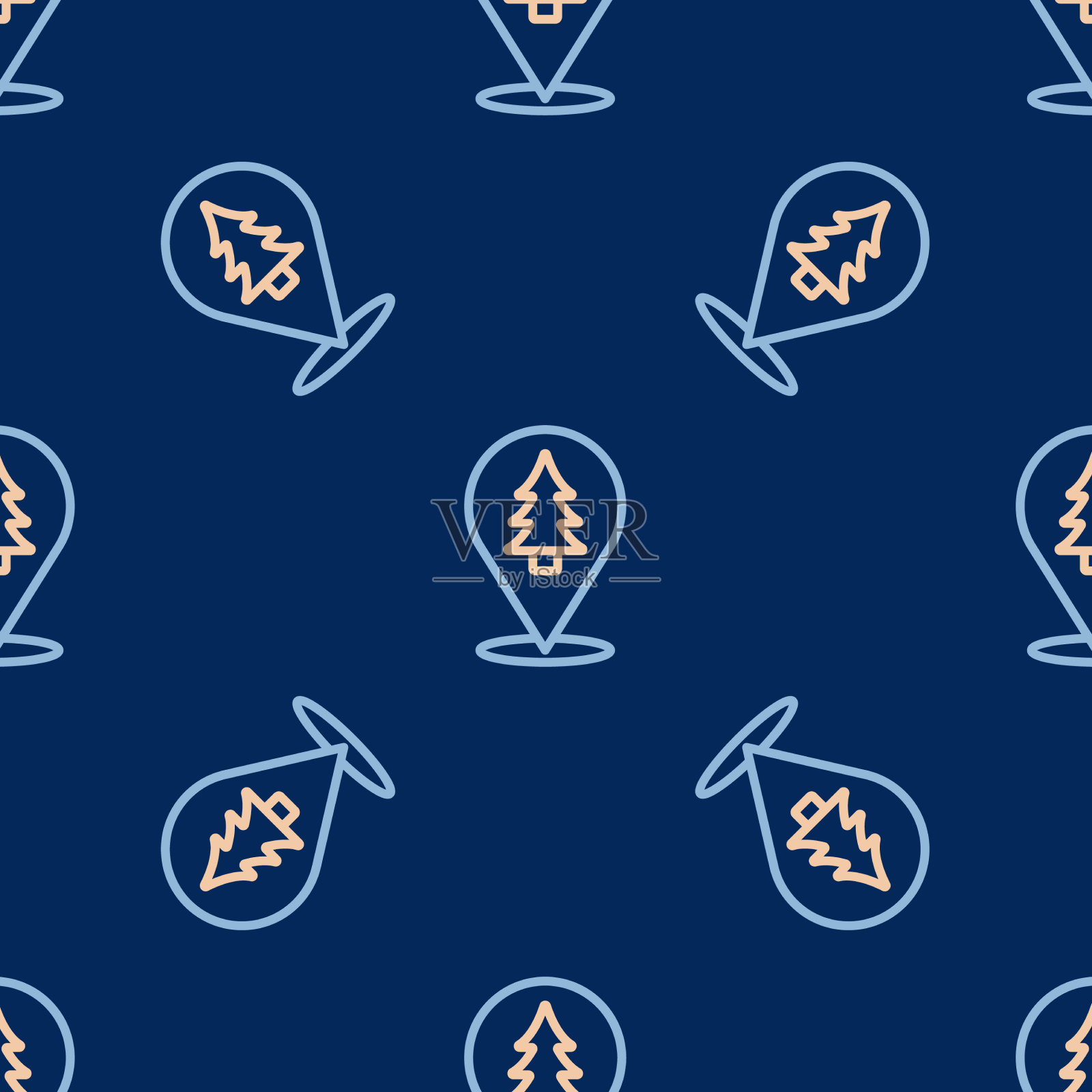 线位置的森林在地图上的图标孤立插画图片素材