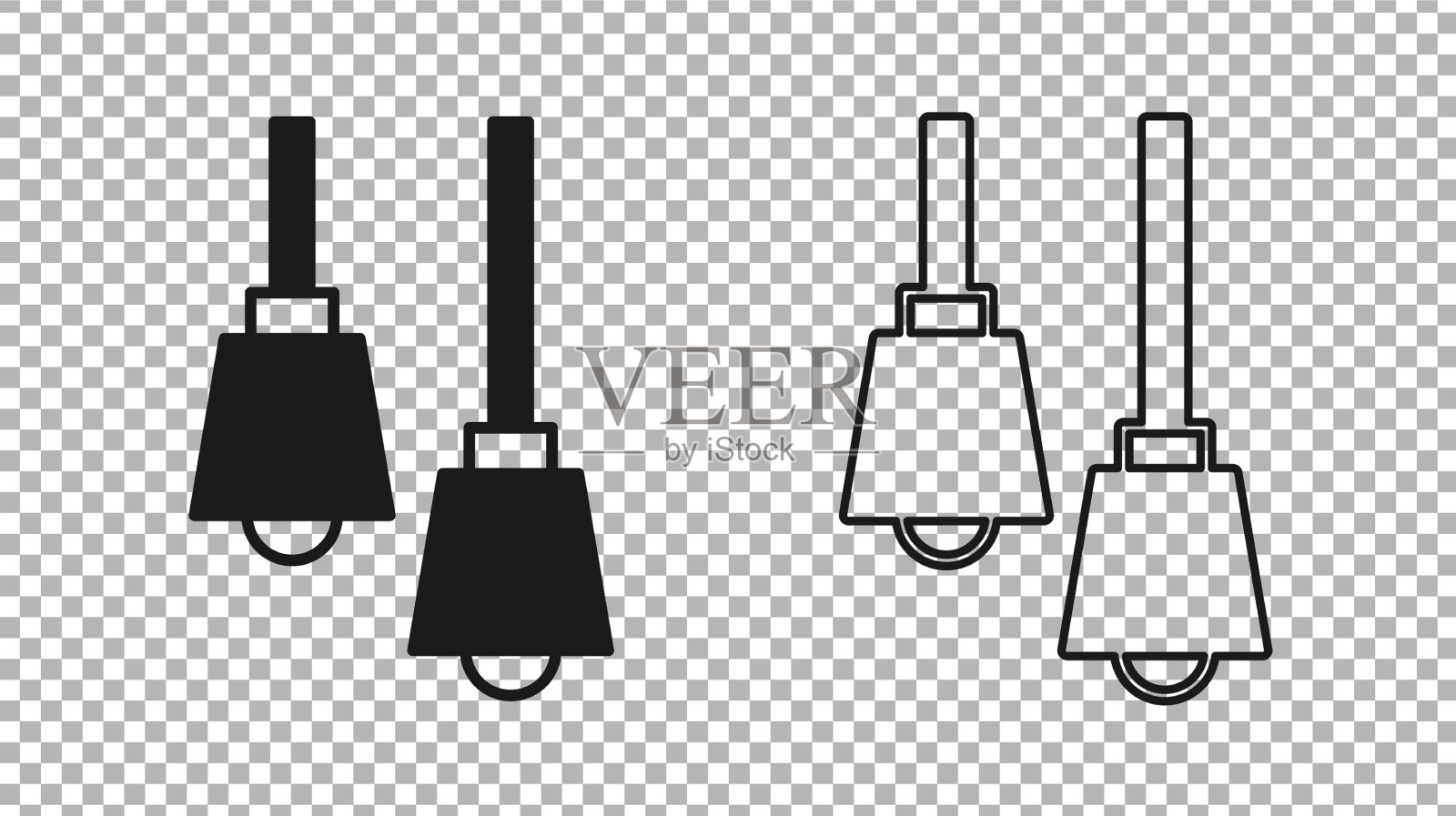 黑色灯挂图标孤立在透明上插画图片素材