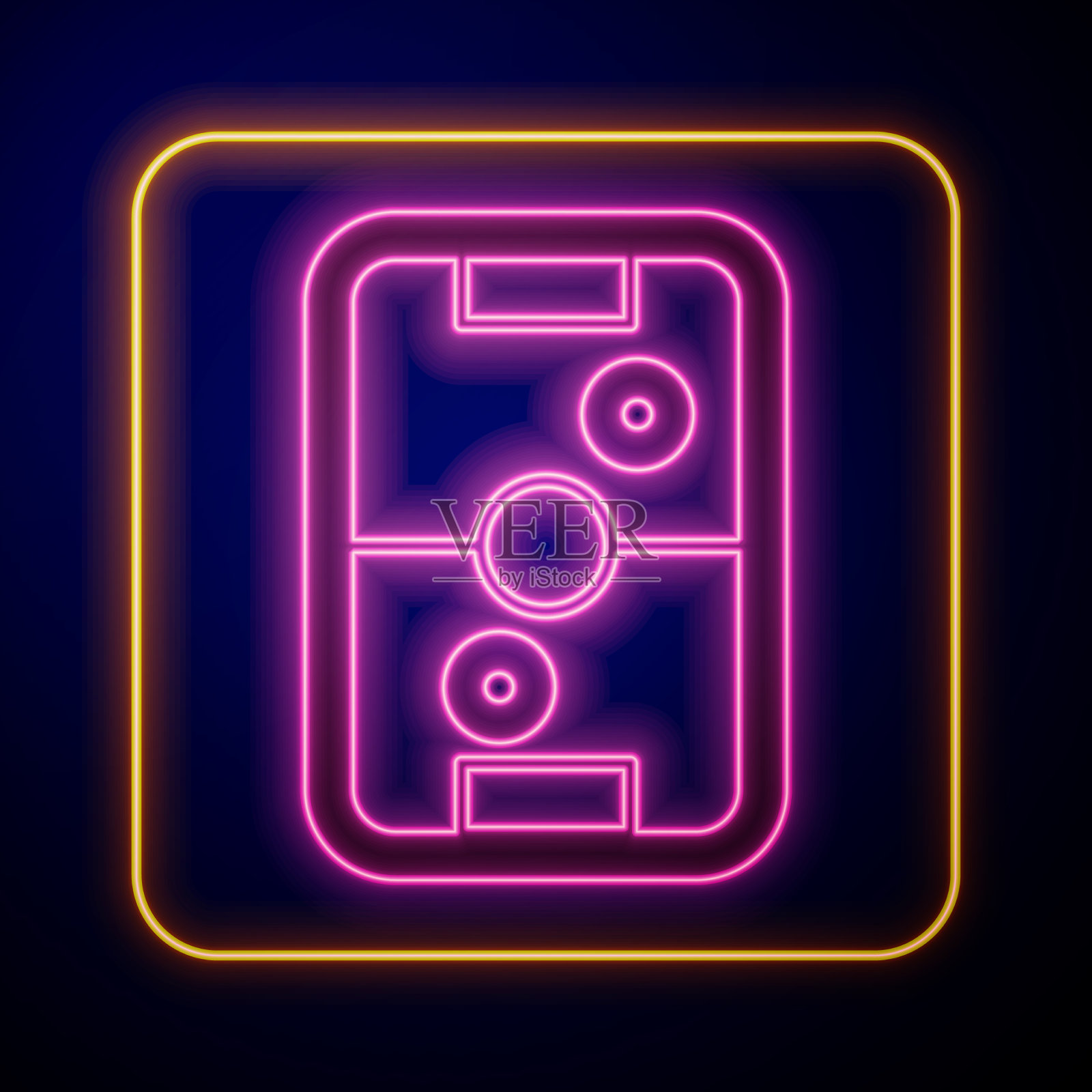 发光的霓虹灯空气曲棍球表图标孤立上插画图片素材