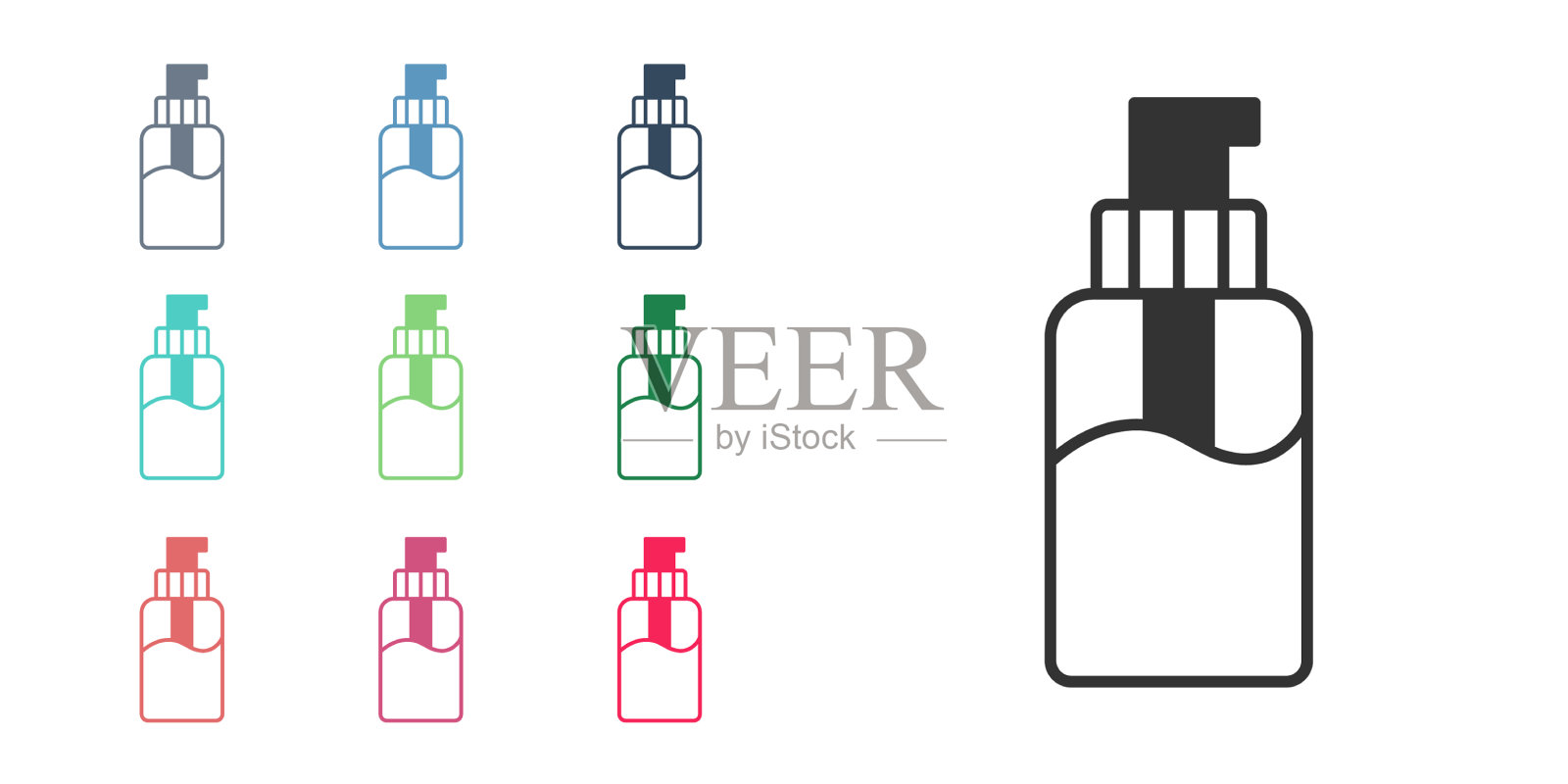 黑色液体抗菌皂瓶图标素材