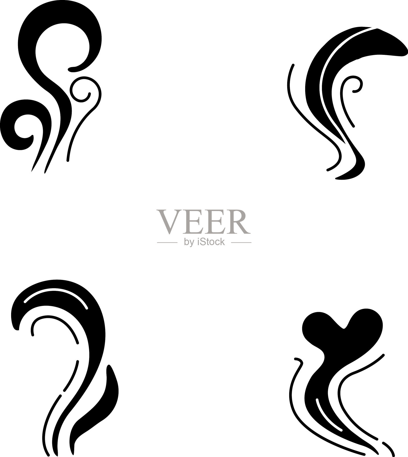 好的和坏的气味黑色字形图标设置在白色图标素材