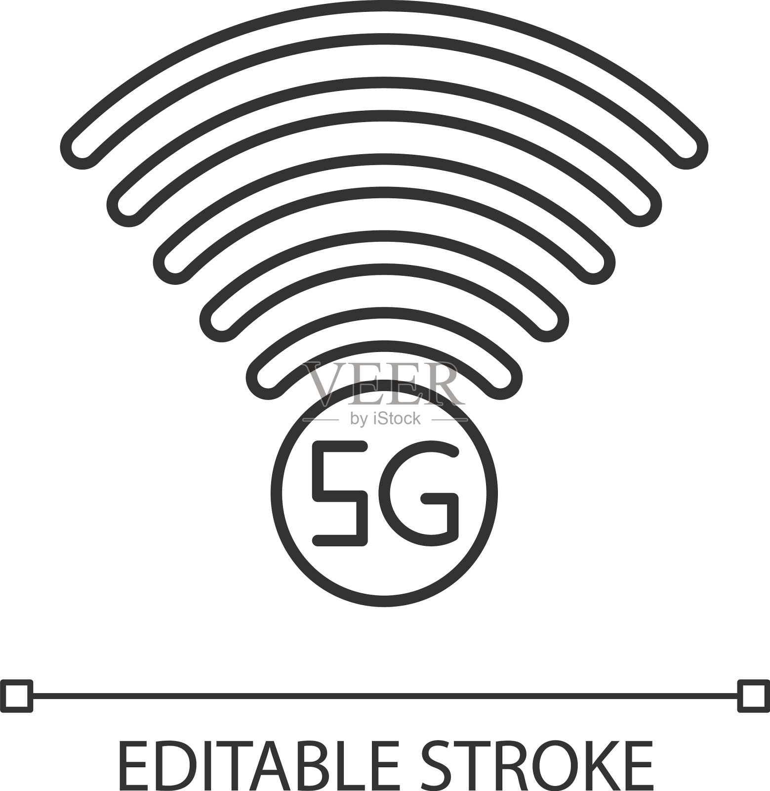 5g信号指示器像素完美的线性图标插画图片素材