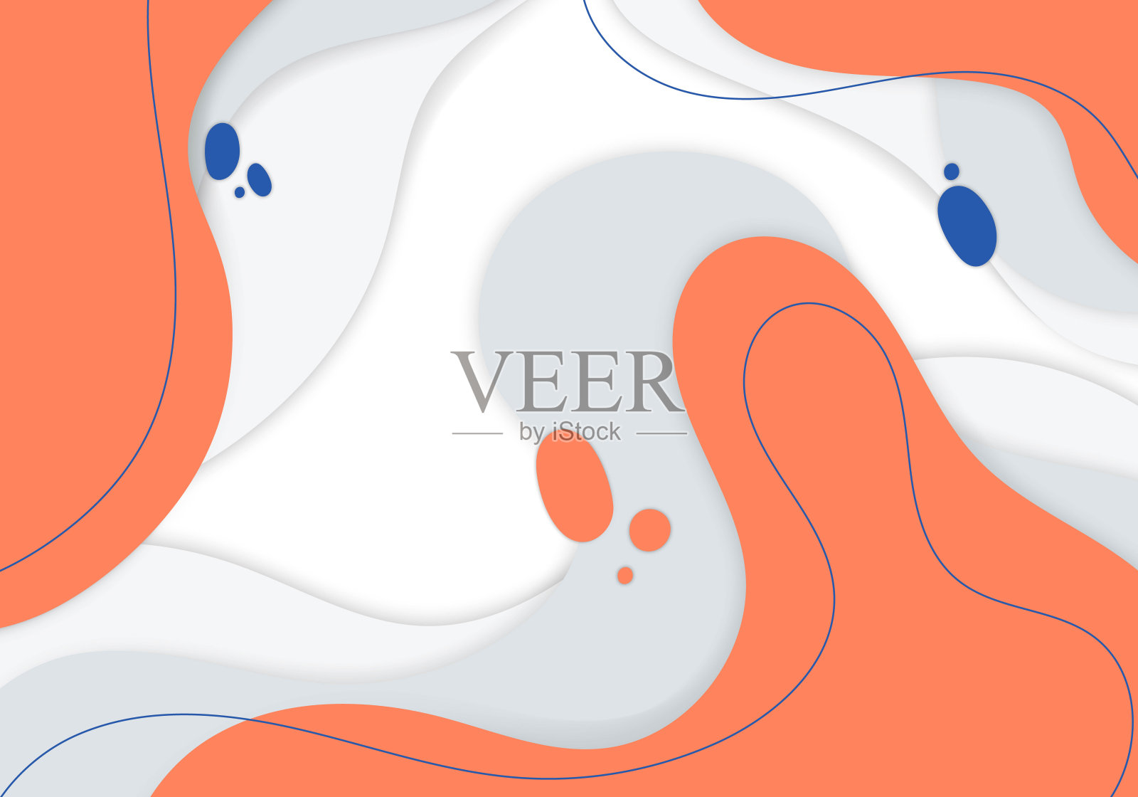 抽象简约的彩色设计涂鸦风格的装饰艺术品。重叠模板样式，艺术品背景。向量插画图片素材