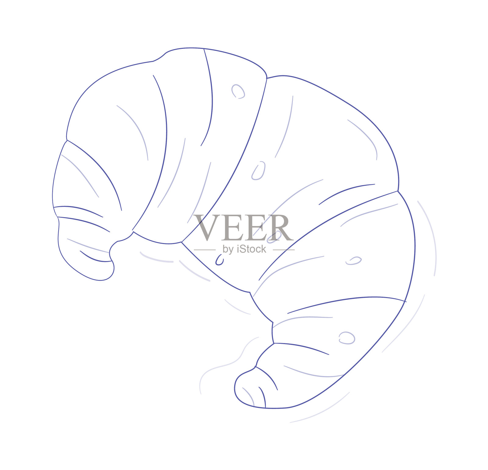 简约的羊角面包图标设计元素图片