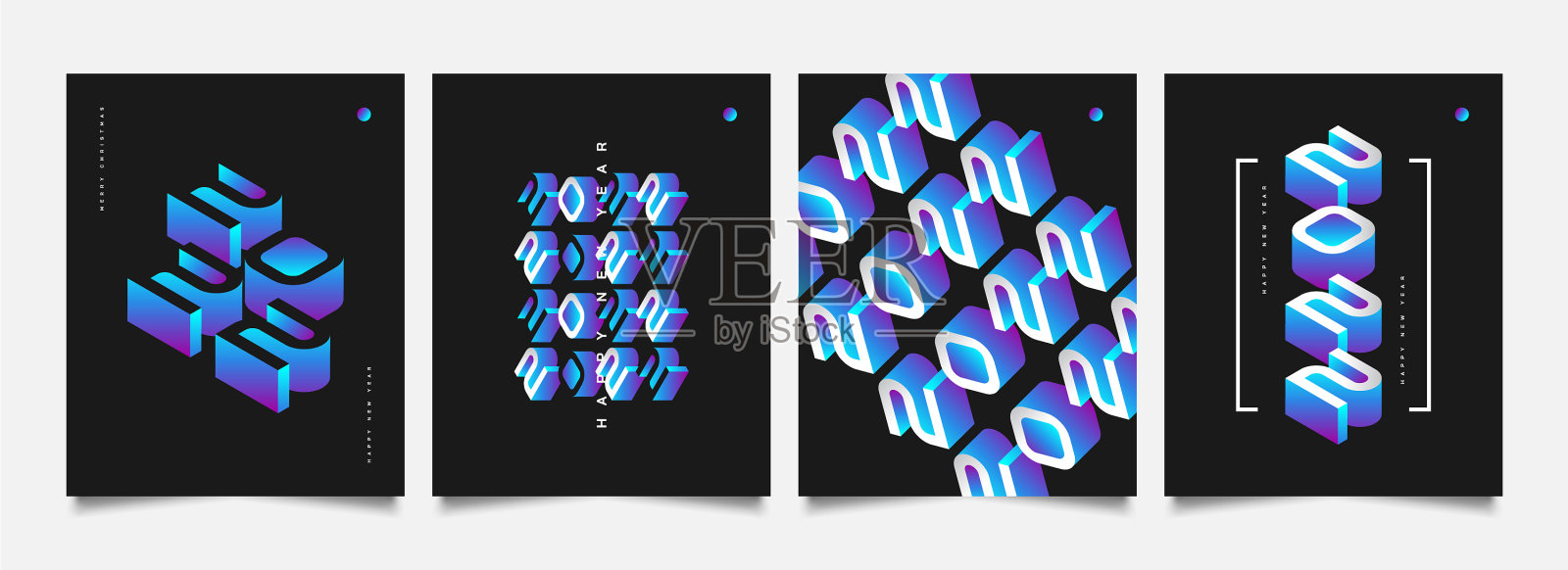 2022年新年快乐海报3d造型设计插画图片素材