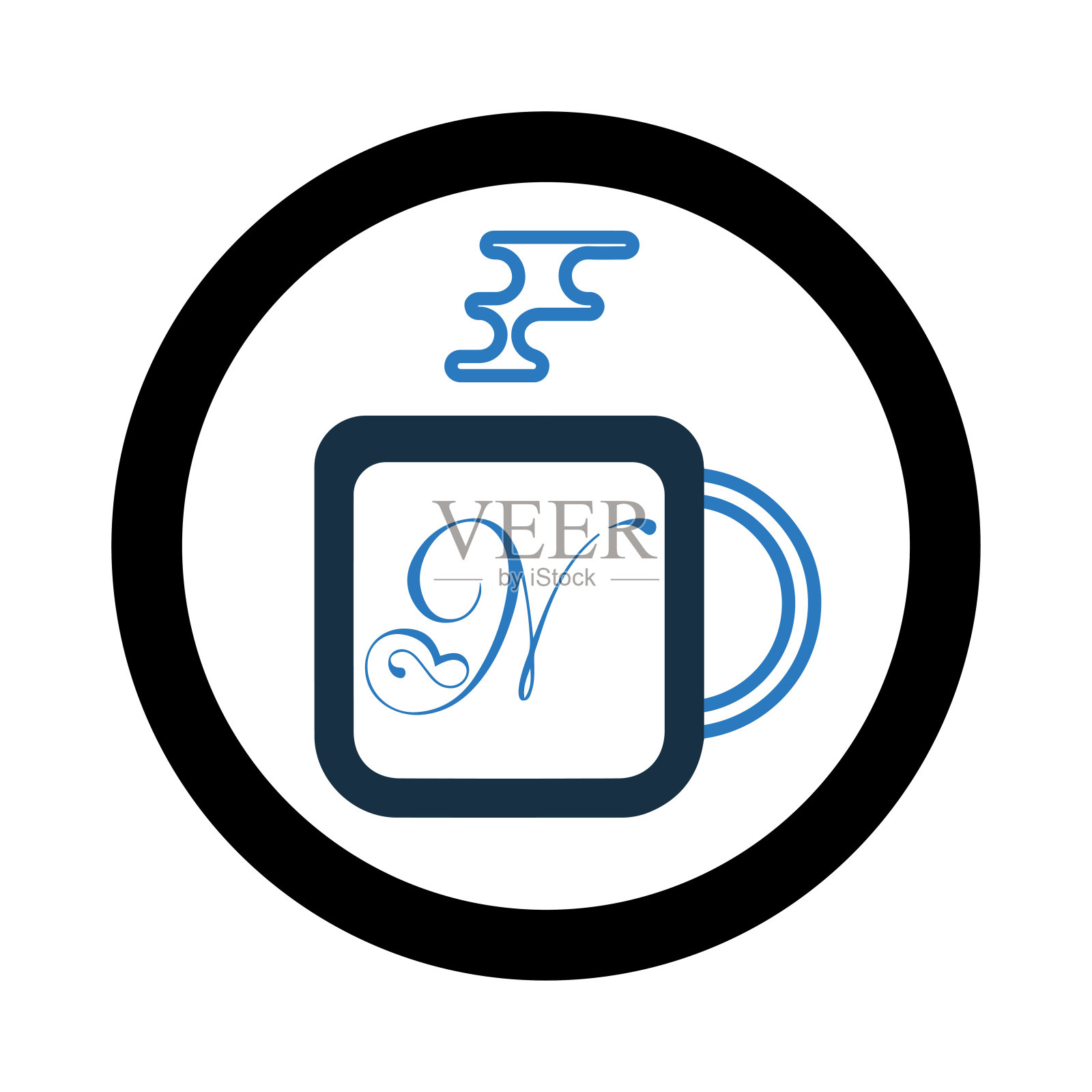 杯和热咖啡图标插画图片素材