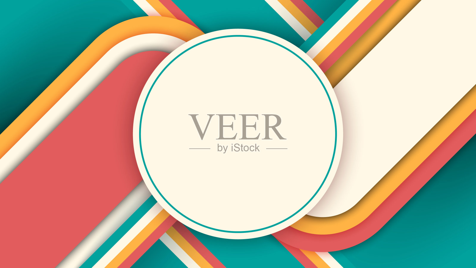 抽象背景横幅设计模板彩色条纹线条复古1970年代的风格插画图片素材