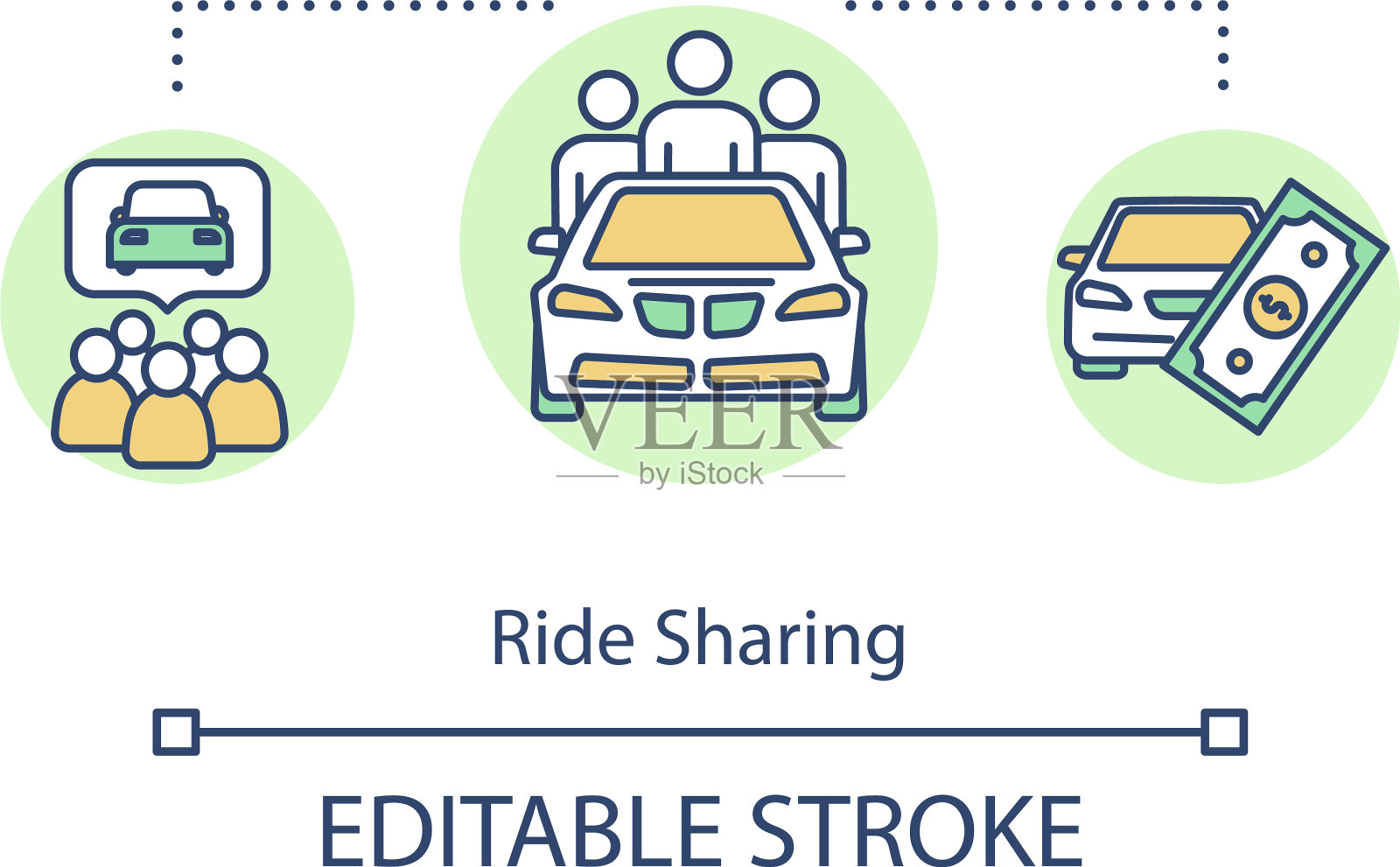 拼车概念图标性价比高的道路插画图片素材