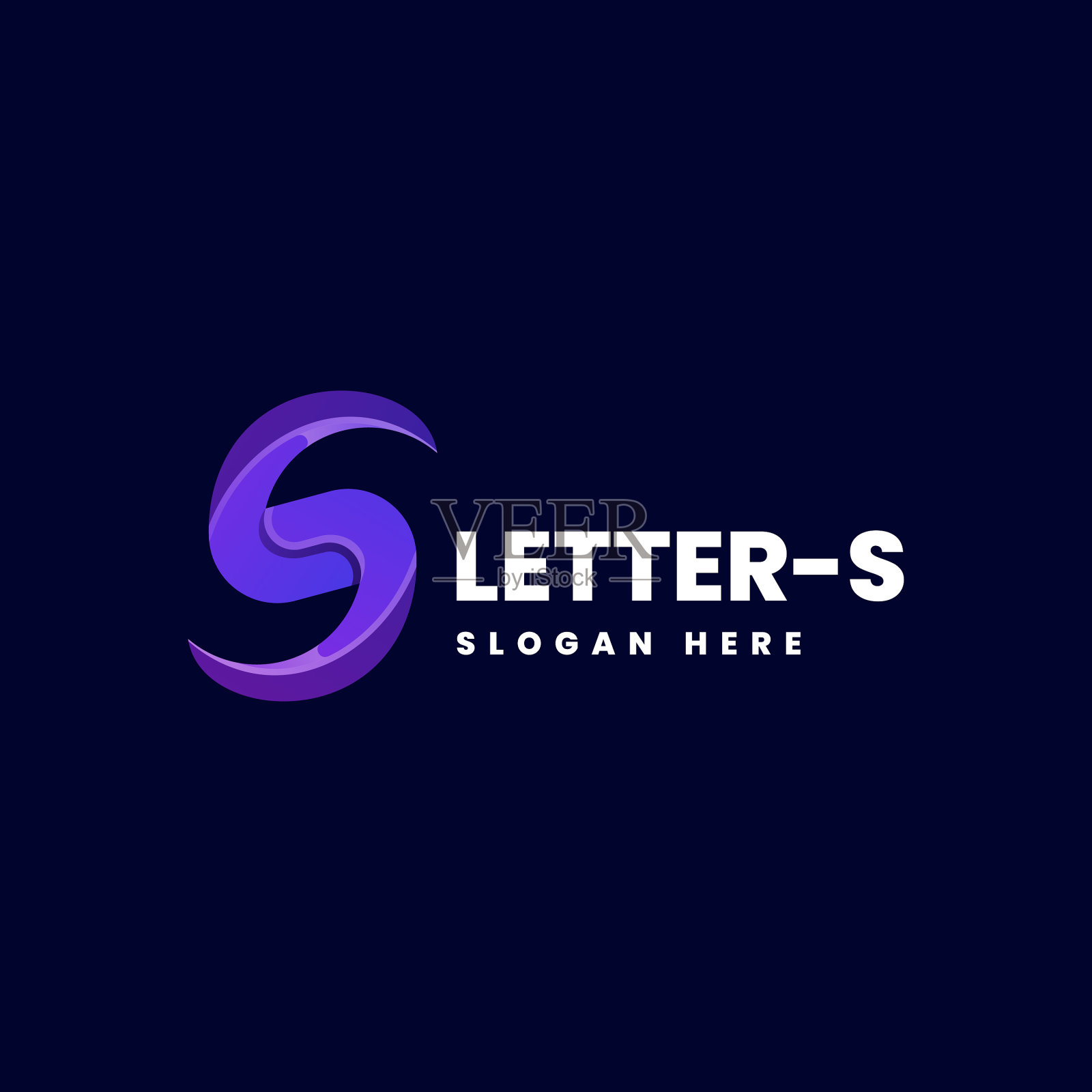 Logo字母渐变色的风格。插画图片素材