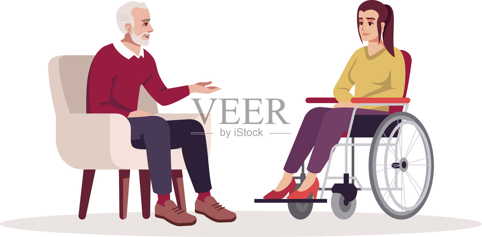 私人心理治疗疗程半平RGB色设计元素图片