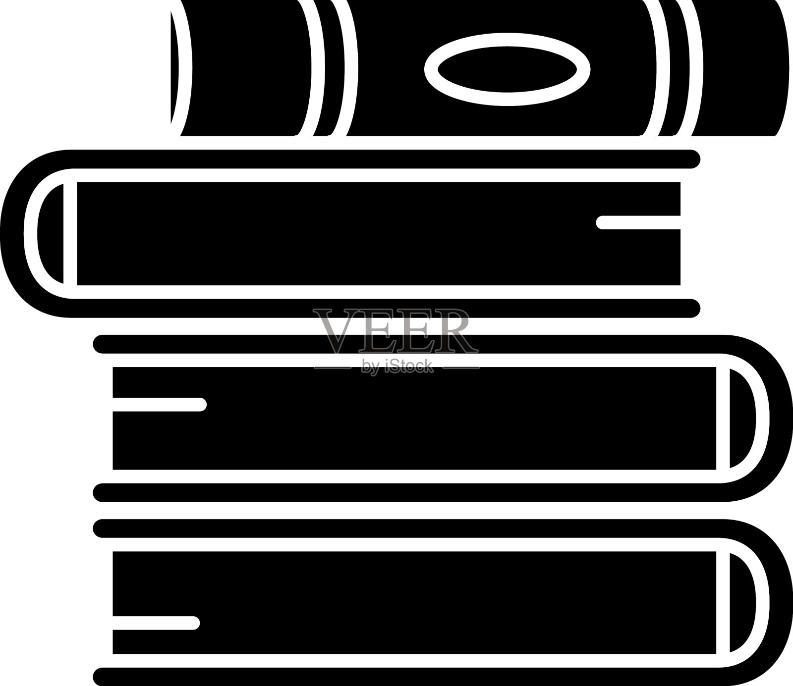 书堆黑字图标堆精装设计元素图片